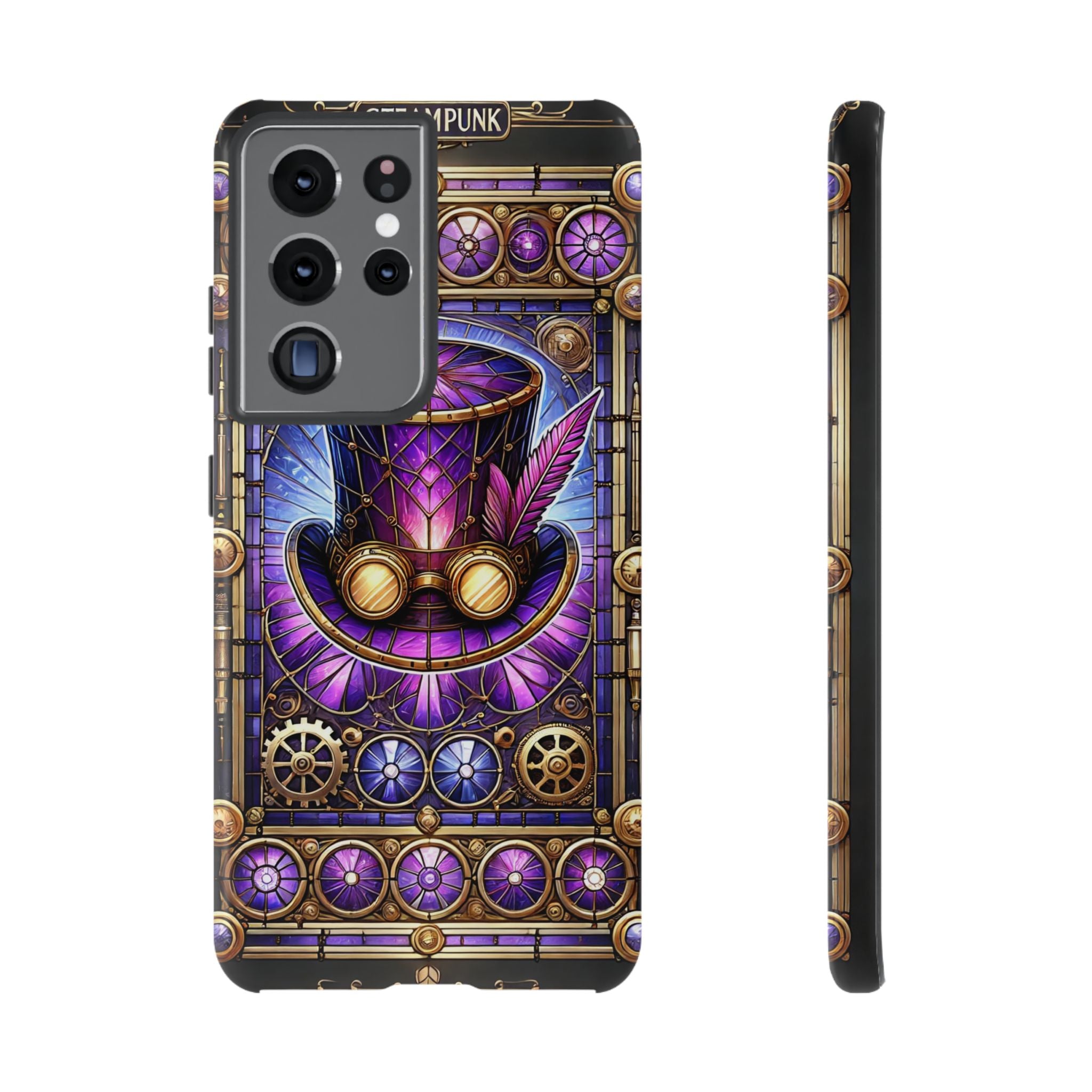 Stained Glass Steampunk Android Phone Case – 3D Full-Wrap Protective Cover with TPU Liner