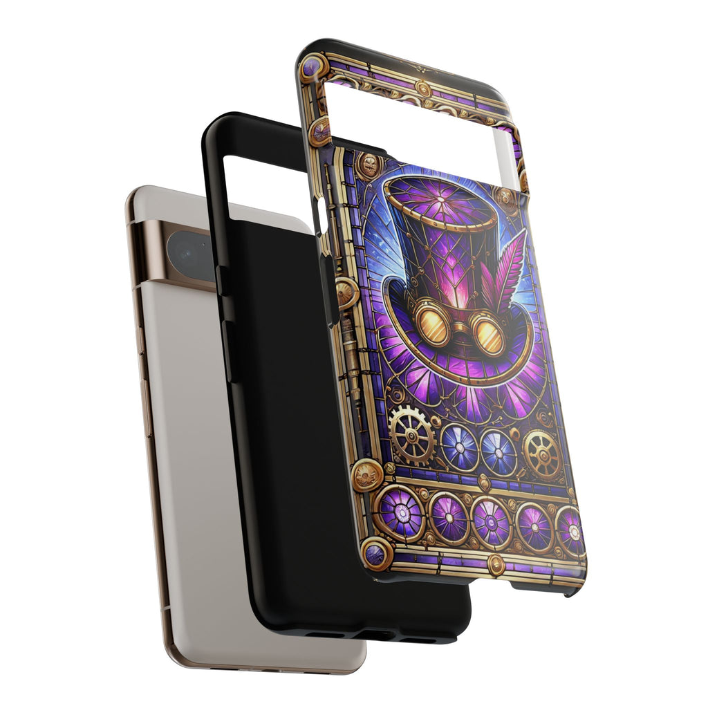 Stained Glass Steampunk Android Phone Case – 3D Full-Wrap Protective Cover with TPU Liner