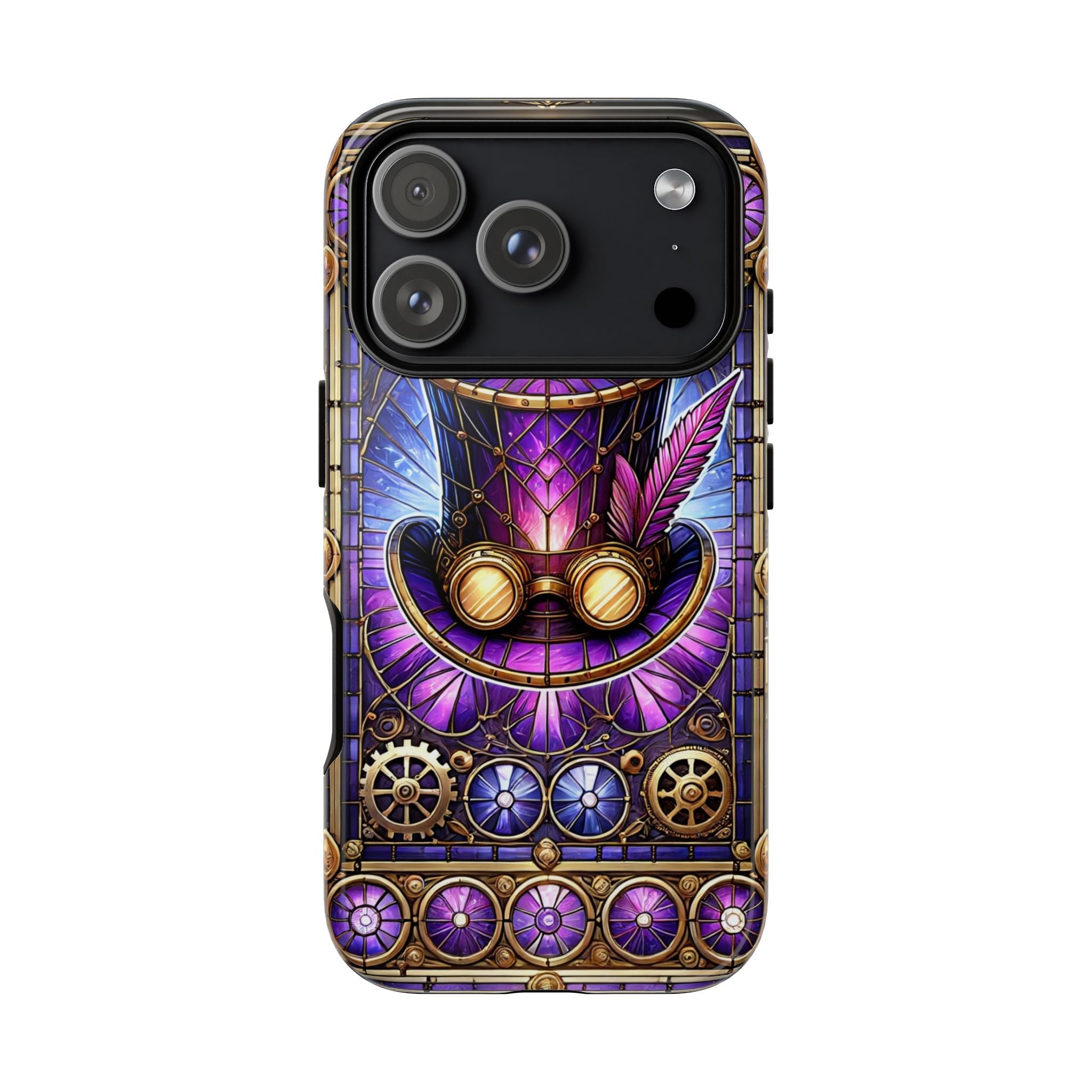 Stained Glass Steampunk iPhone Case – 3D Full-Wrap Protective Phone Cover With TPU Liner