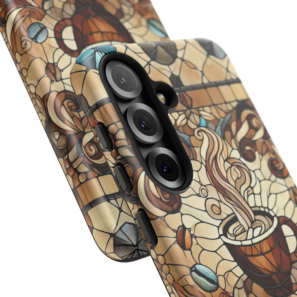 Stained Glass Coffee Android Phone Case – Shockproof TPU, 3D Wrap