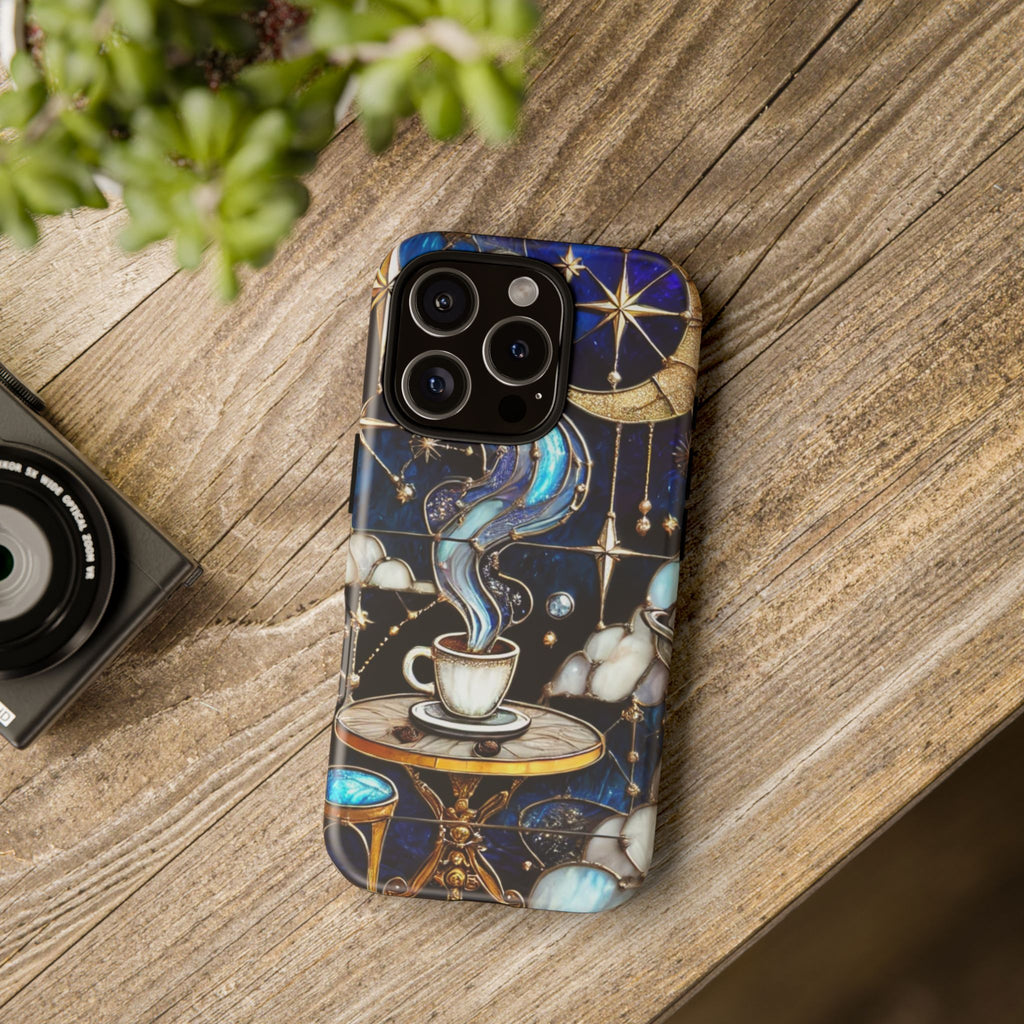 Celestial Stained Glass Coffee iPhone Case – Shockproof 3D Wrap