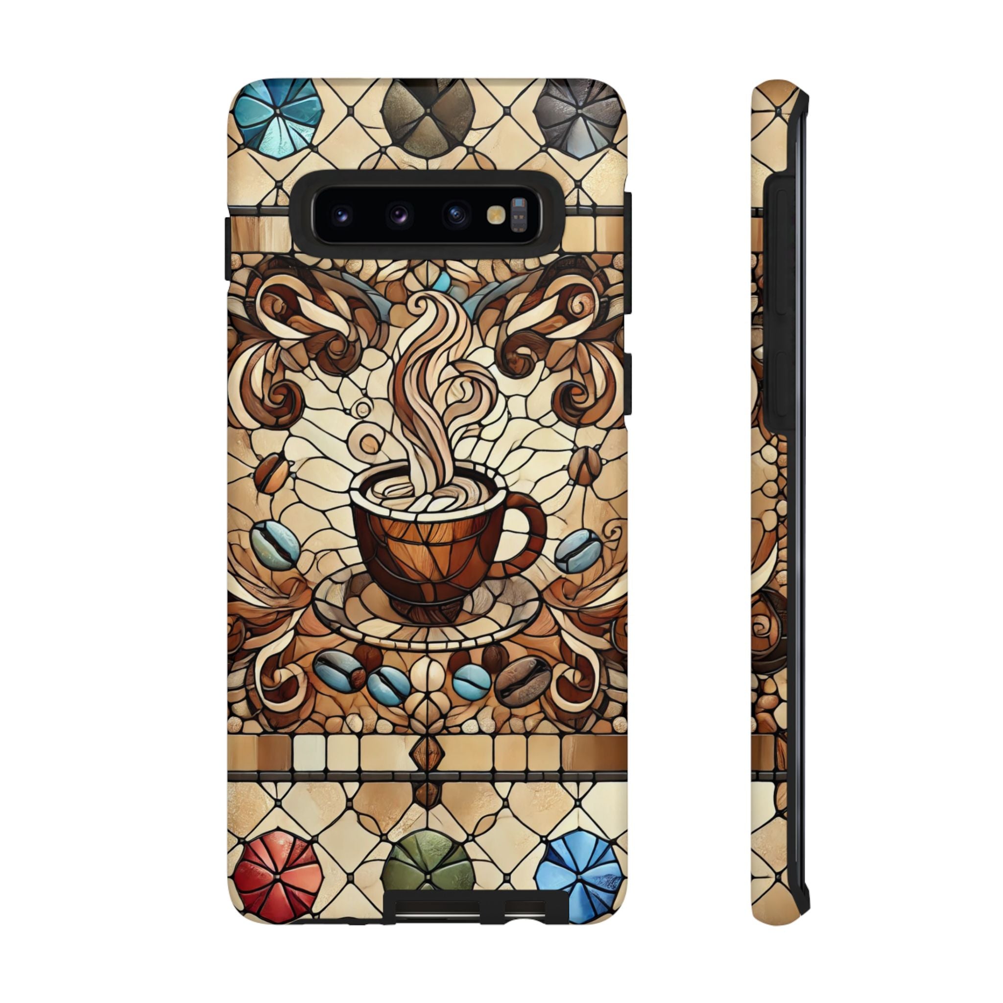 Stained Glass Coffee Android Phone Case – Shockproof TPU, 3D Wrap