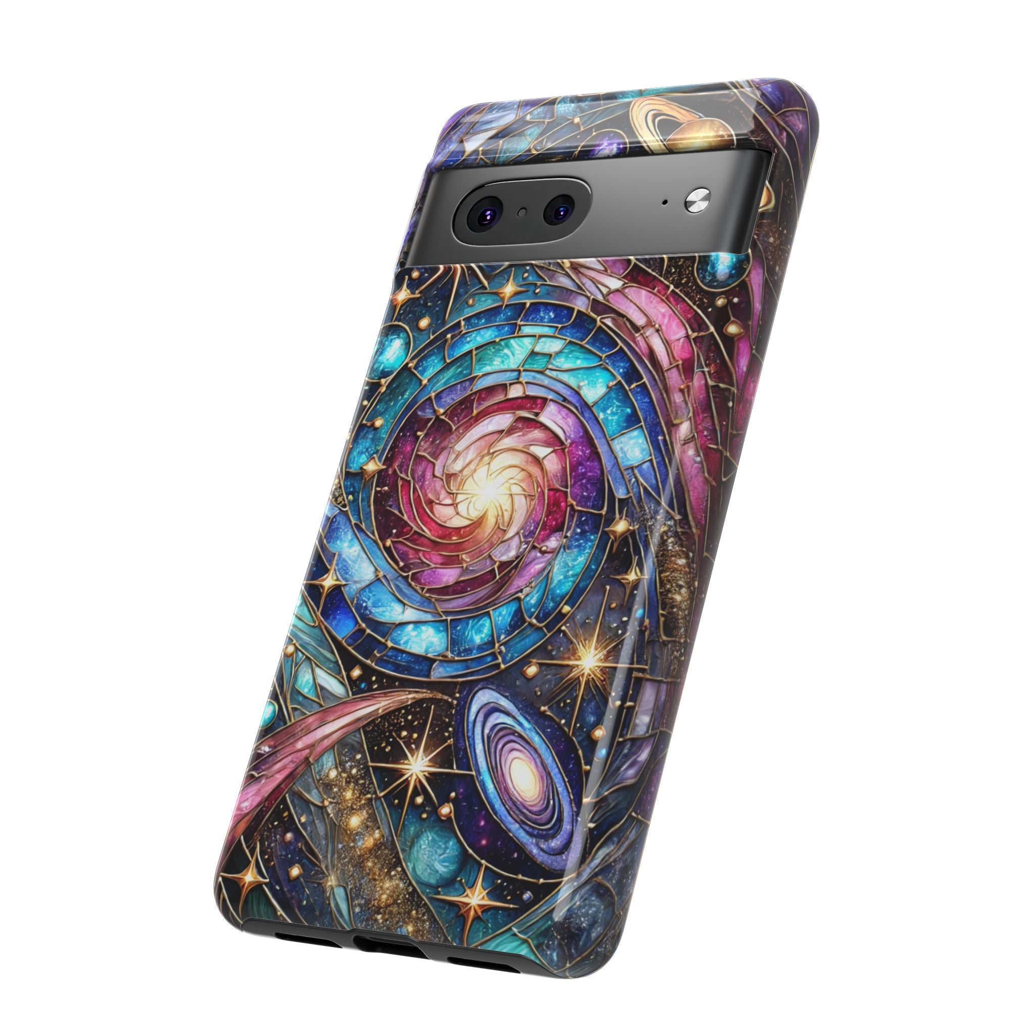 Stained Glass Celestial Android Phone Case – 3D Galaxy Full-Wrap Protective Cover with TPU Liner