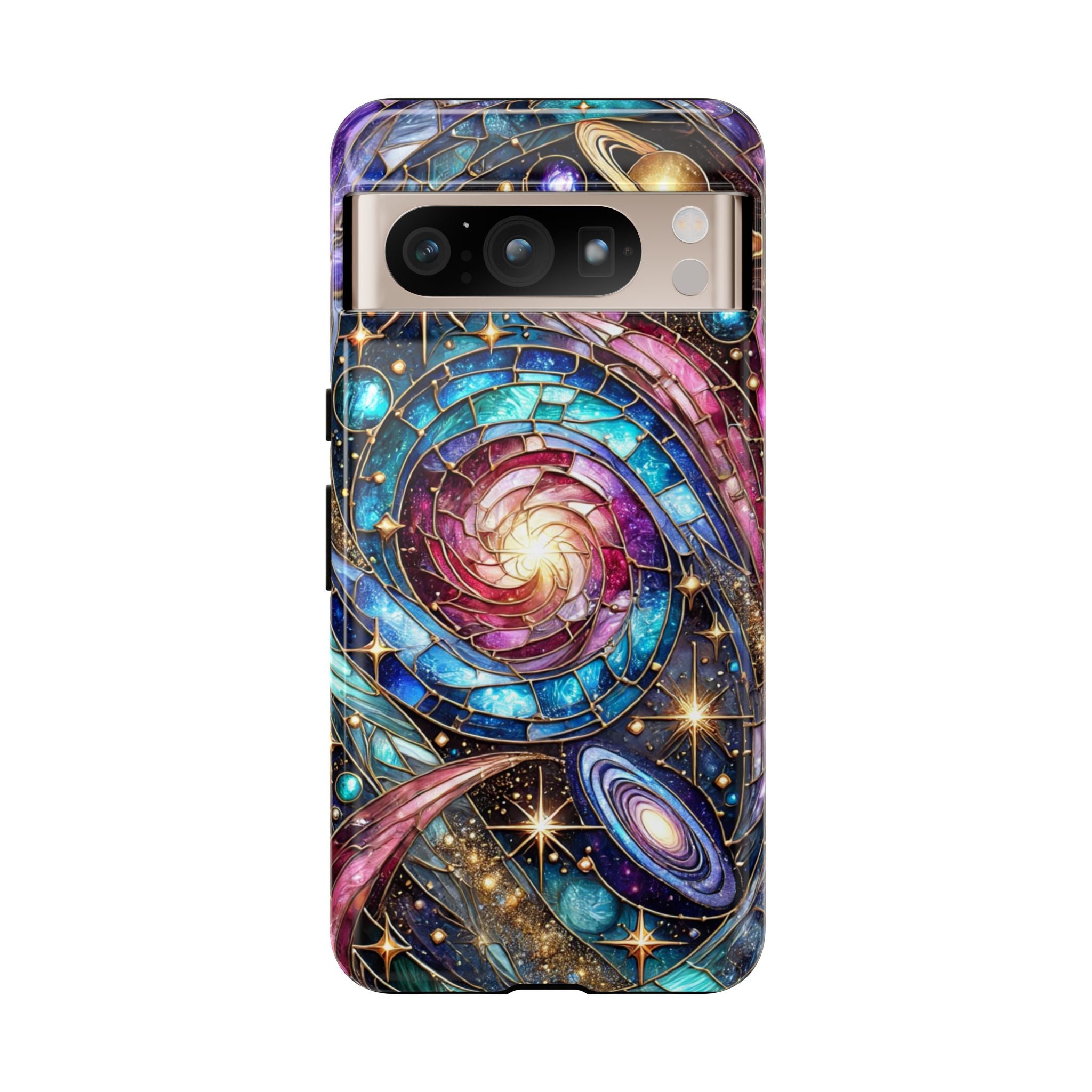 Stained Glass Celestial Android Phone Case – 3D Galaxy Full-Wrap Protective Cover with TPU Liner