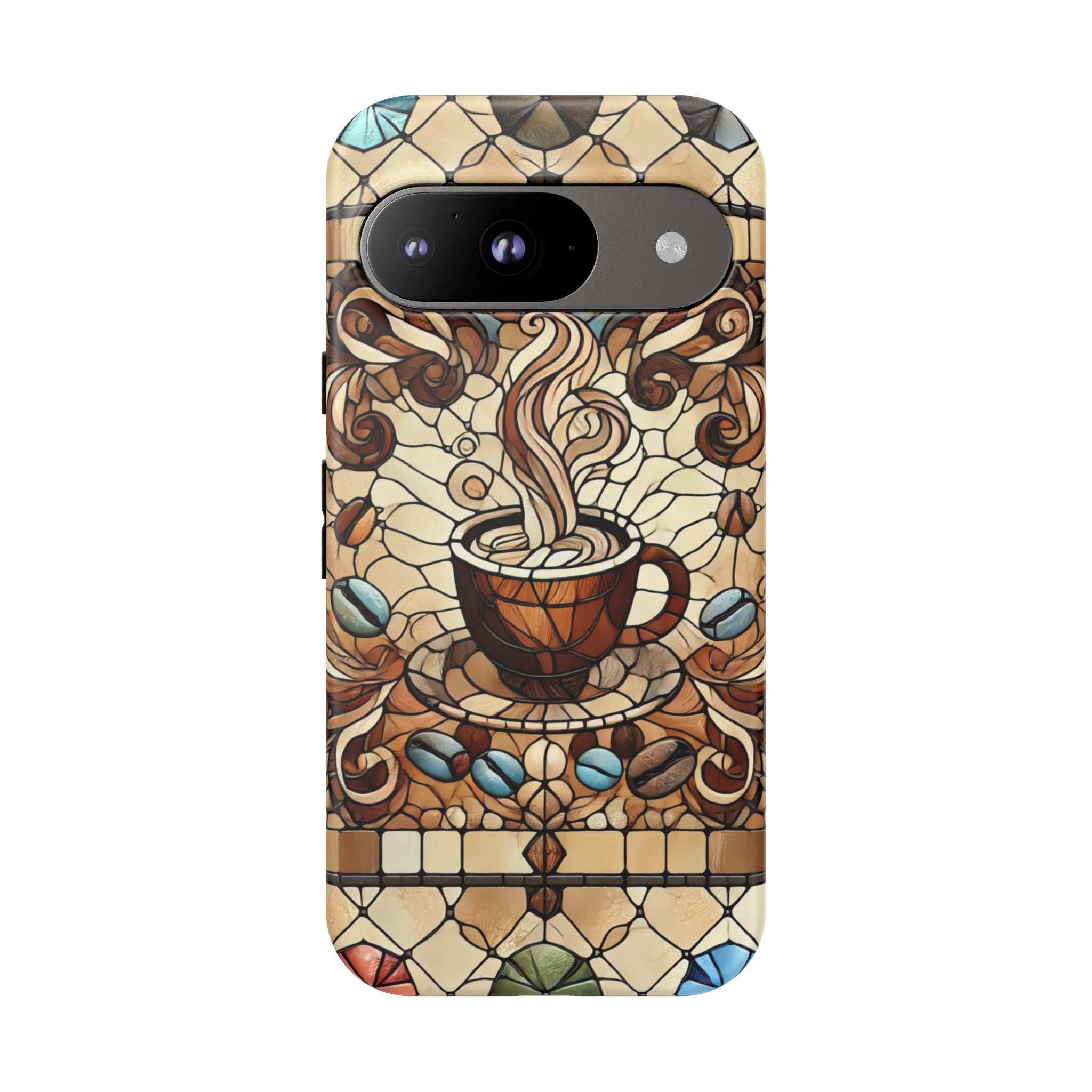 Stained Glass Coffee Android Phone Case – Shockproof TPU, 3D Wrap