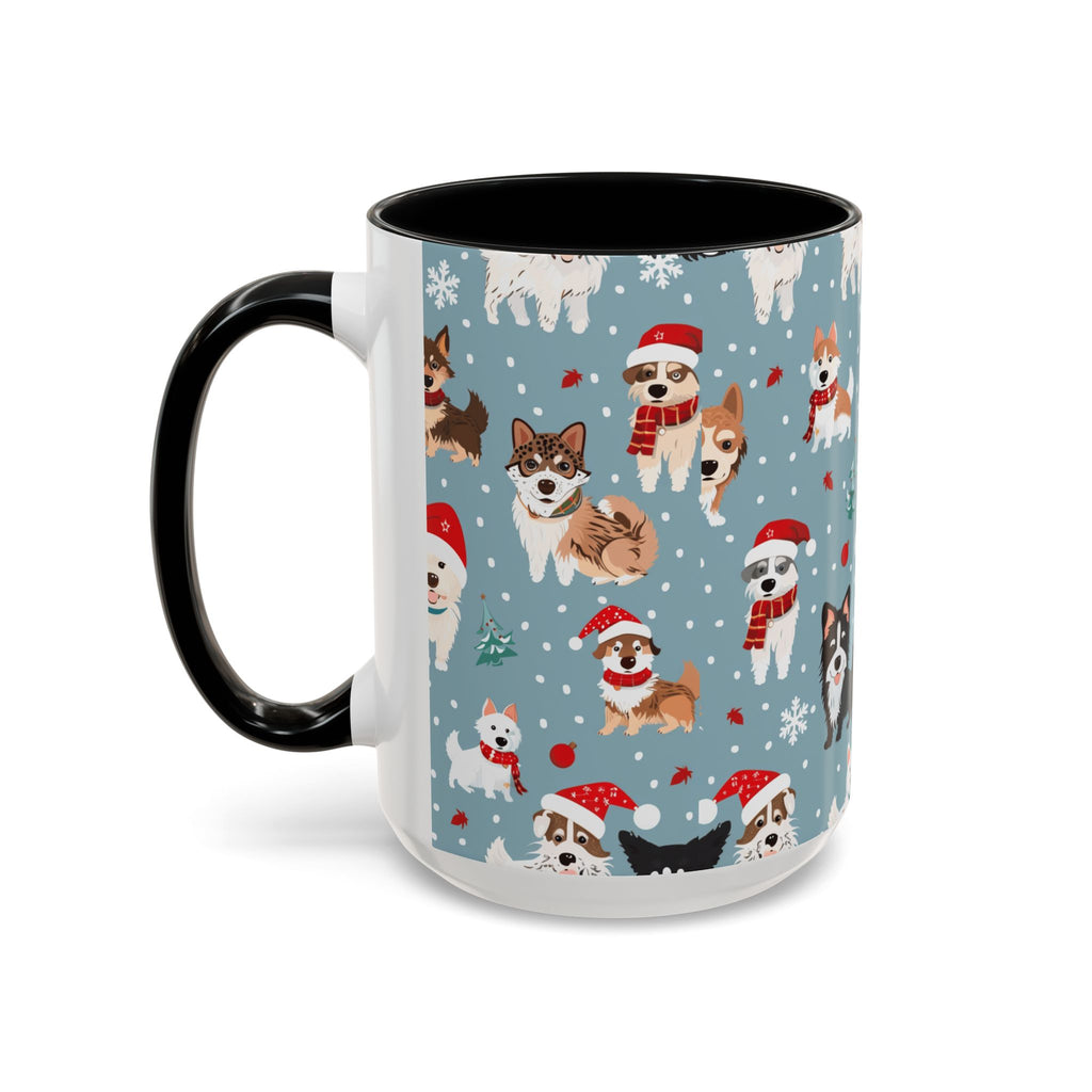 Corgi Holiday Coffee Mug – Cute Santa Dog Pattern Accent Mug (11/15oz)