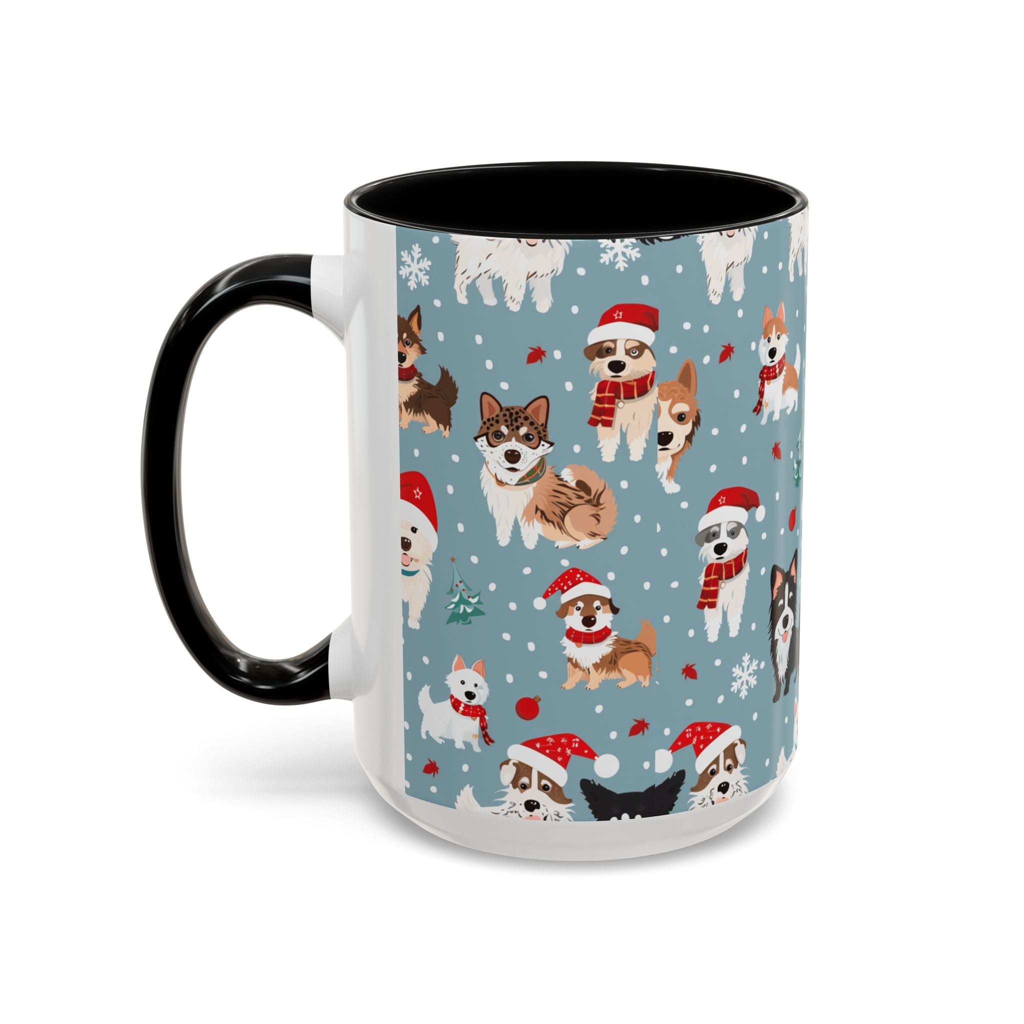 Corgi Holiday Coffee Mug – Cute Santa Dog Pattern Accent Mug (11/15oz)