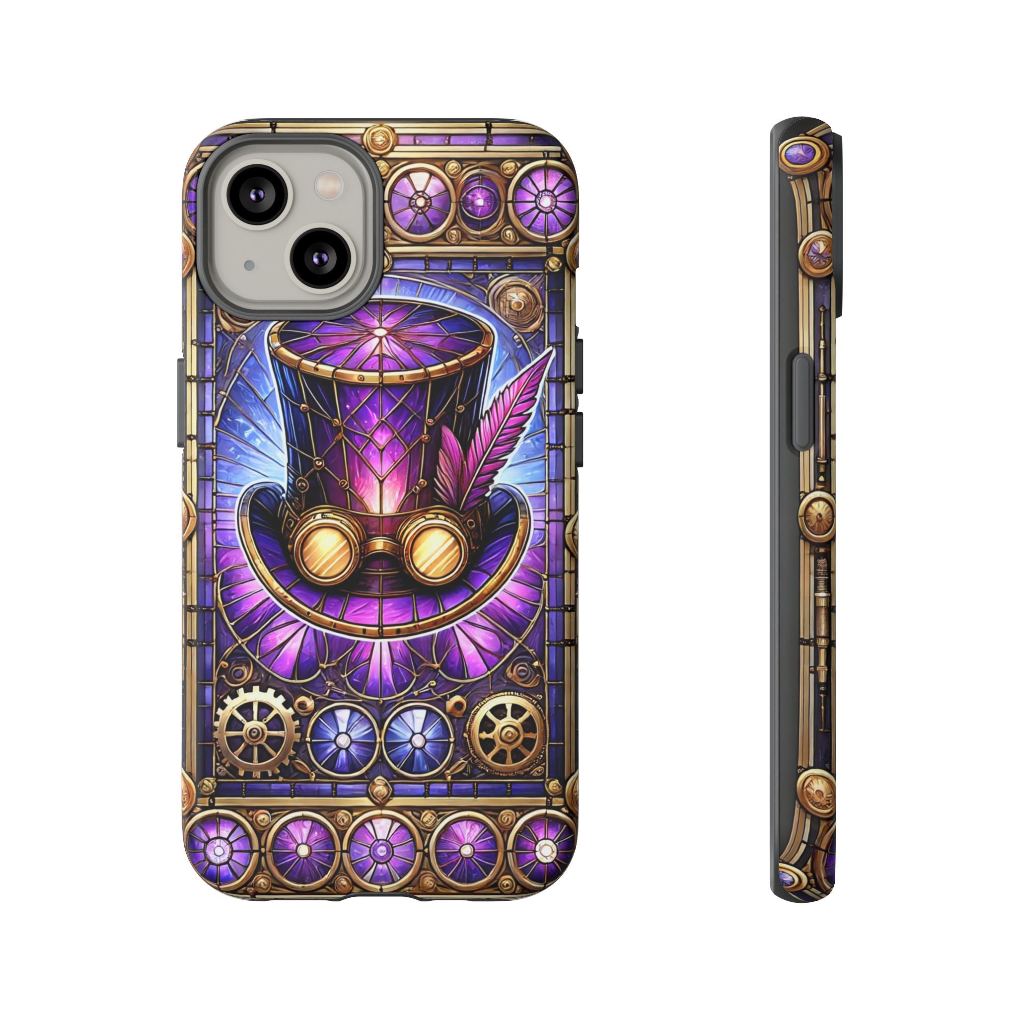 Stained Glass Steampunk iPhone Case – 3D Full-Wrap Protective Phone Cover With TPU Liner