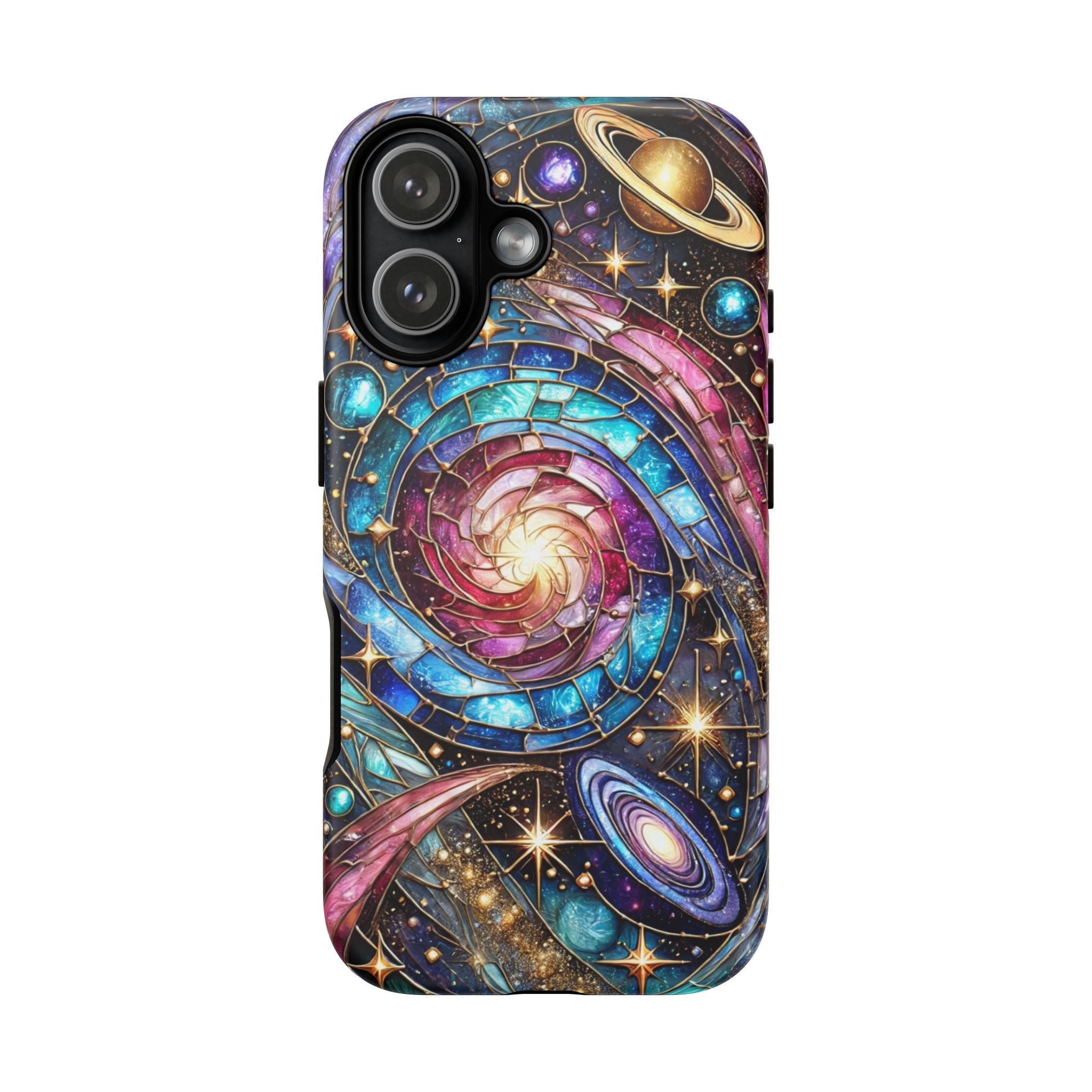 Stained Glass Celestial iPhone Case – Galaxy 3D Full-Wrap Protective Phone Cover