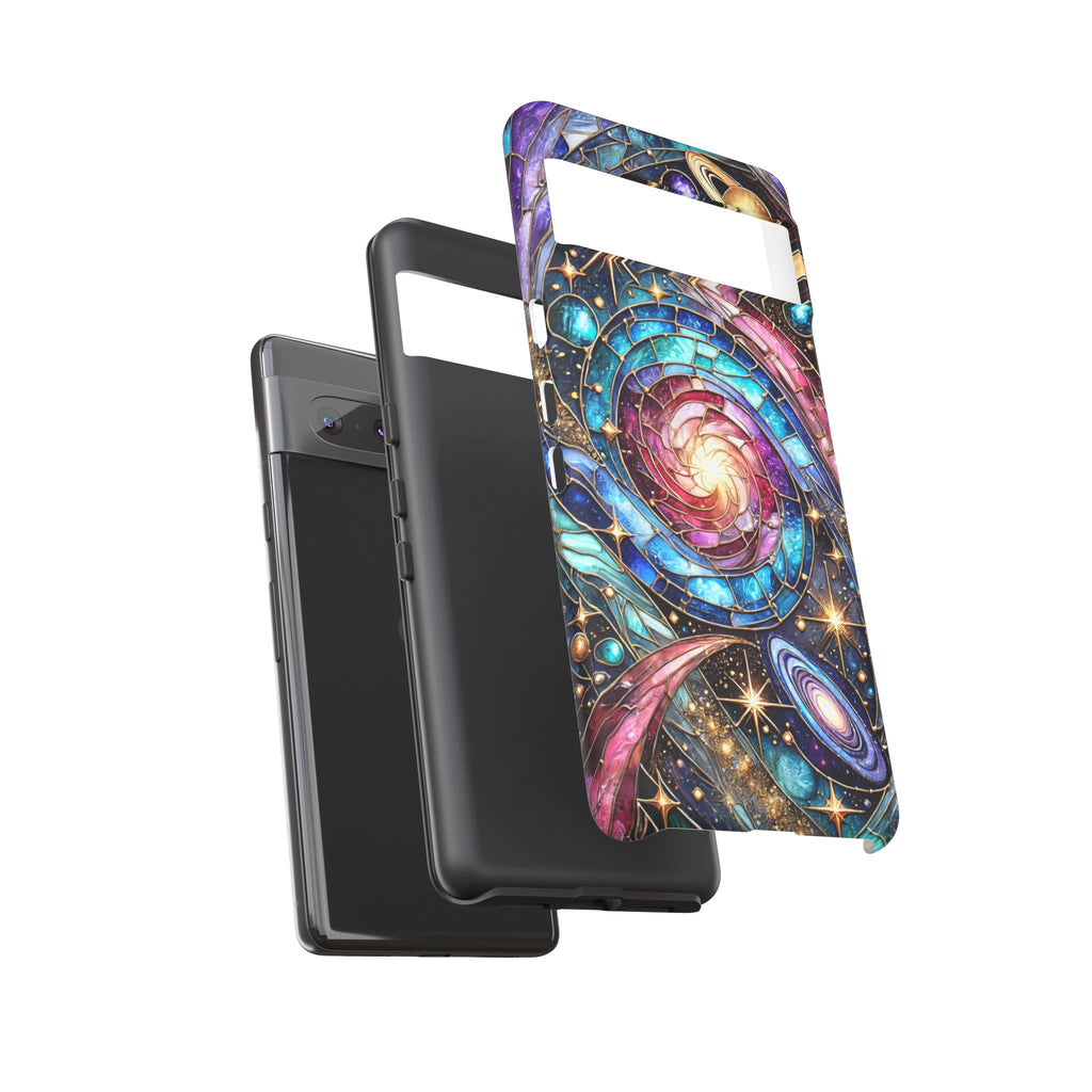 Stained Glass Celestial Android Phone Case – 3D Galaxy Full-Wrap Protective Cover with TPU Liner