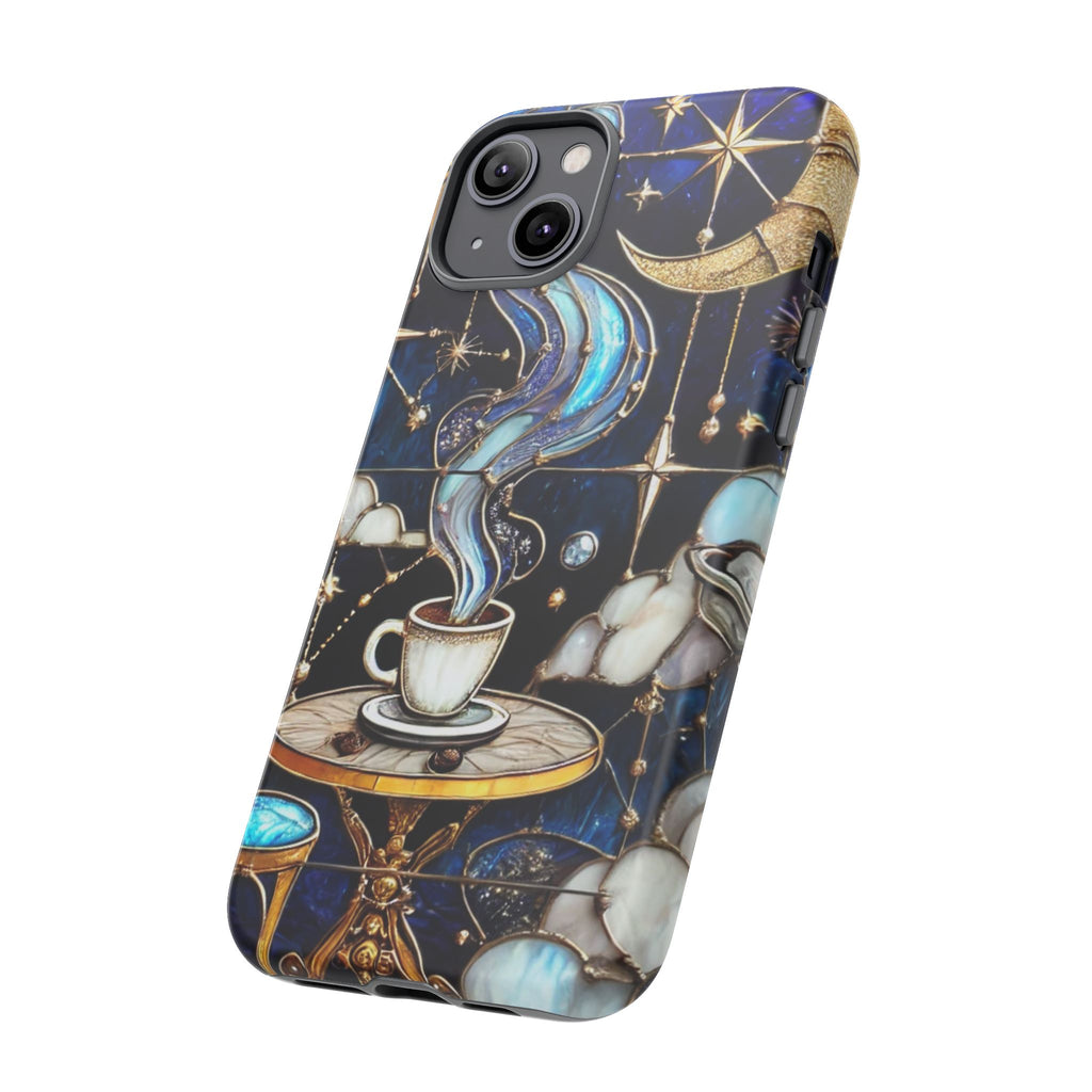 Celestial Stained Glass Coffee iPhone Case – Shockproof 3D Wrap