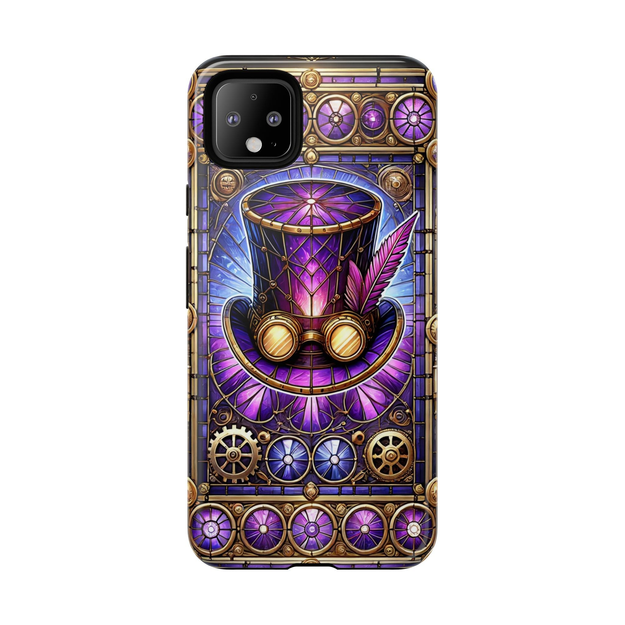 Stained Glass Steampunk Android Phone Case – 3D Full-Wrap Protective Cover with TPU Liner