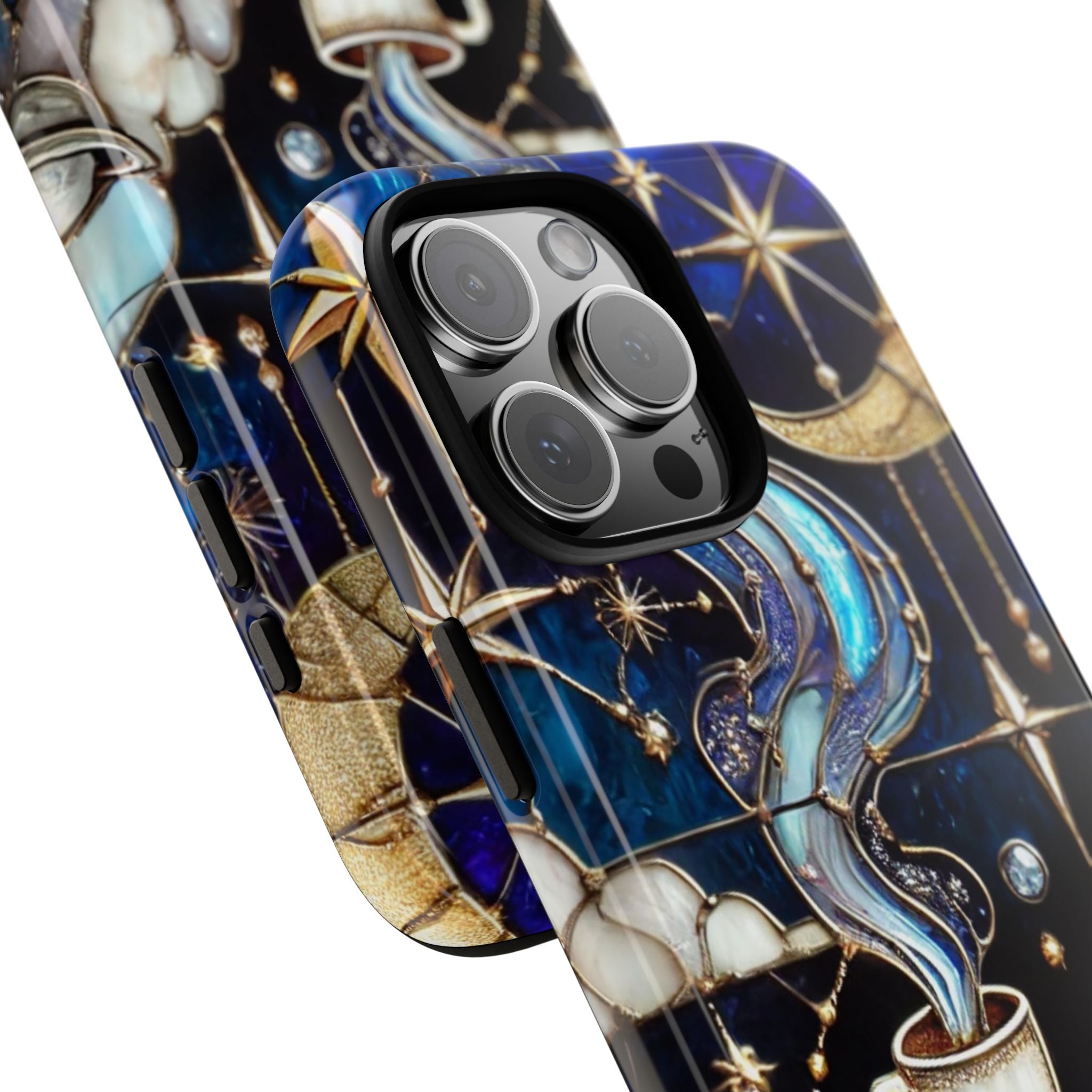 Celestial Stained Glass Coffee iPhone Case – Shockproof 3D Wrap