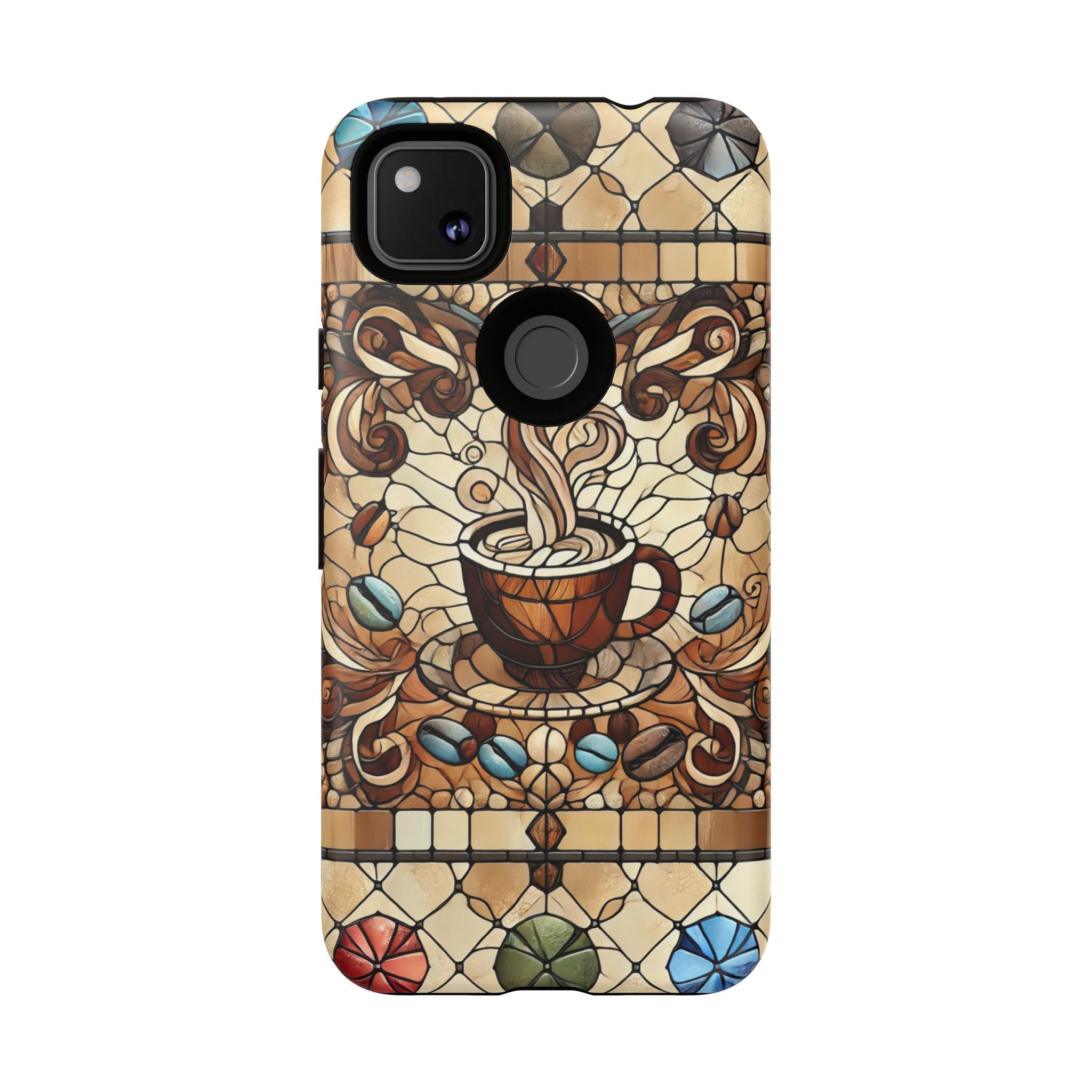 Stained Glass Coffee Android Phone Case – Shockproof TPU, 3D Wrap