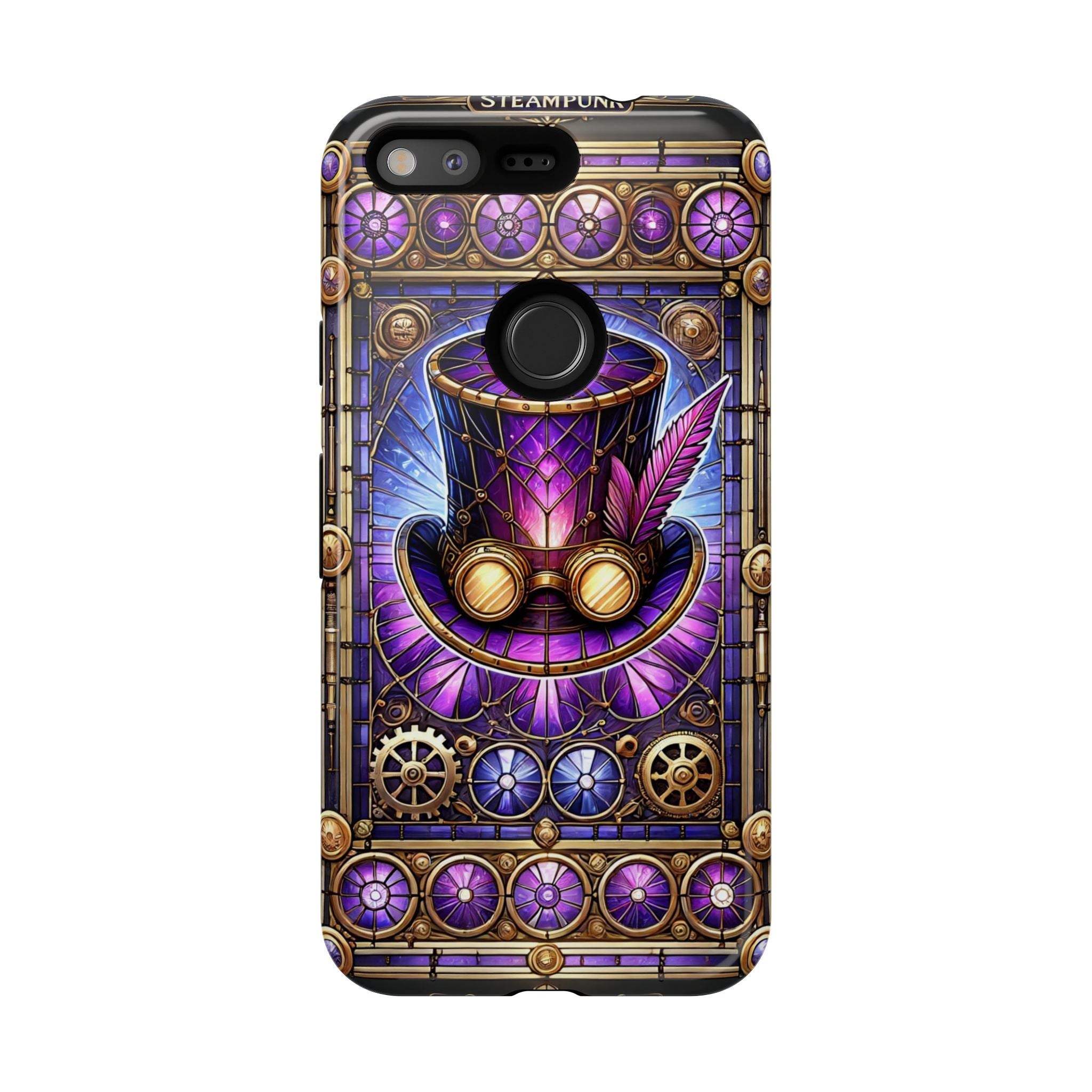 Stained Glass Steampunk Android Phone Case – 3D Full-Wrap Protective Cover with TPU Liner