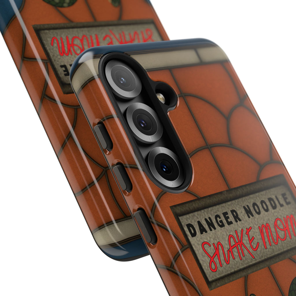 Danger Noodle Snake Mom Phone Case | Snakes Are Beautiful |Stained Glass Snake Art | Funny Snake Lover Gift |  Reptile Mom Phone Cover