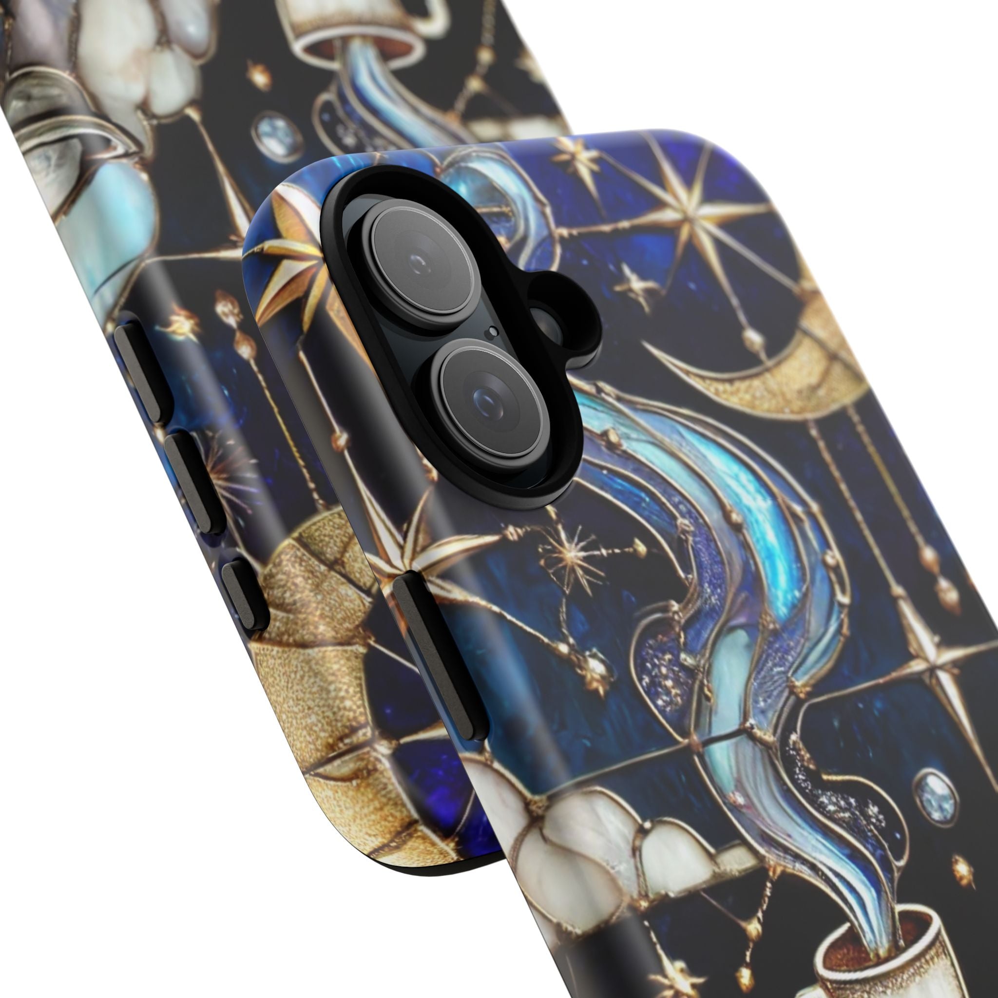 Celestial Stained Glass Coffee iPhone Case – Shockproof 3D Wrap