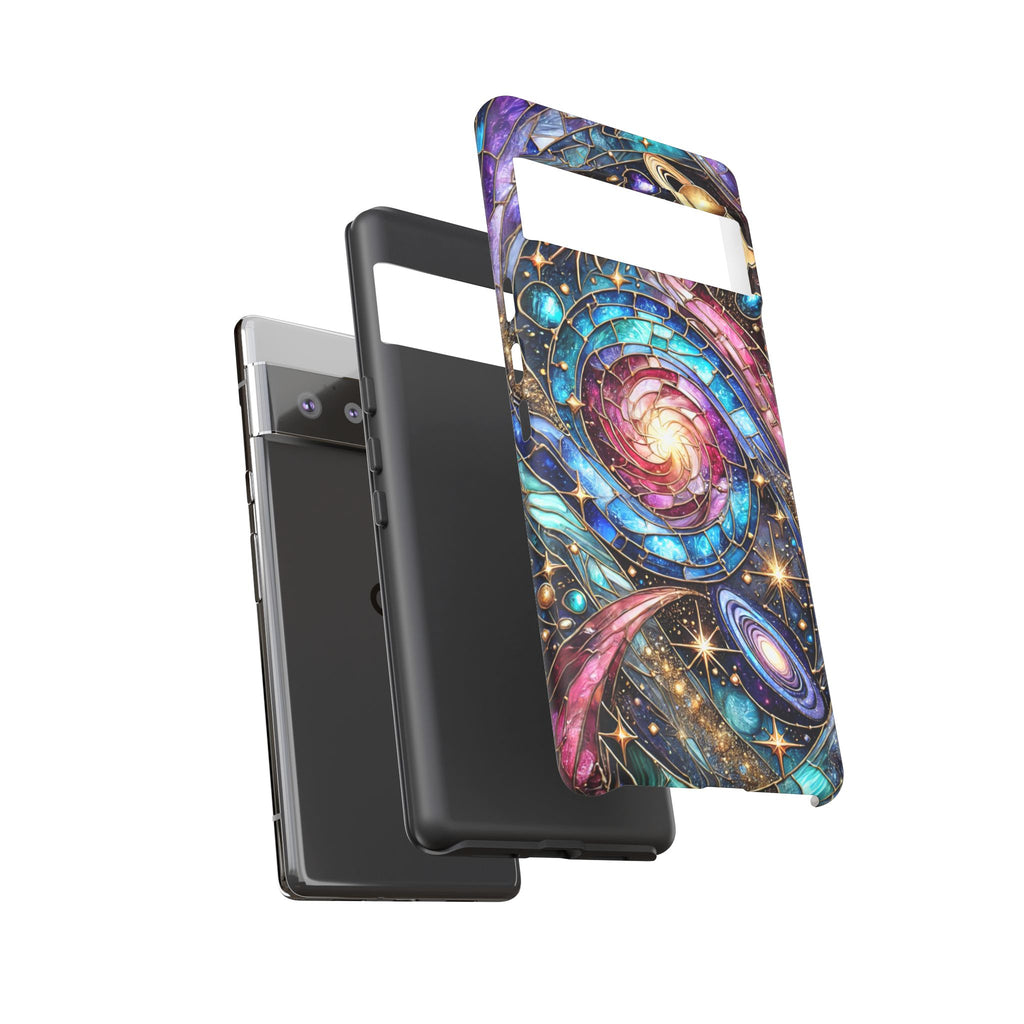 Stained Glass Celestial Android Phone Case – 3D Galaxy Full-Wrap Protective Cover with TPU Liner