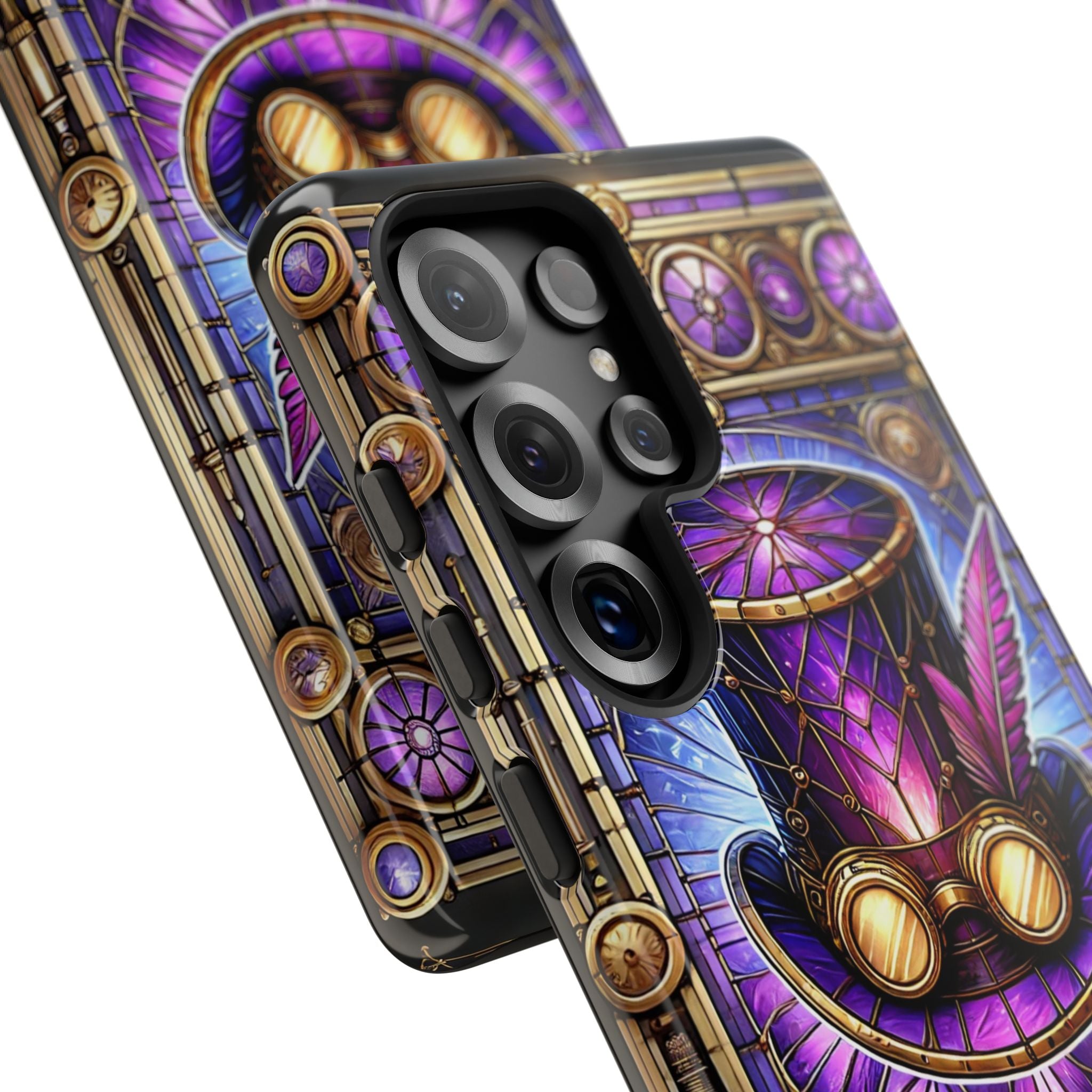 Stained Glass Steampunk Android Phone Case – 3D Full-Wrap Protective Cover with TPU Liner