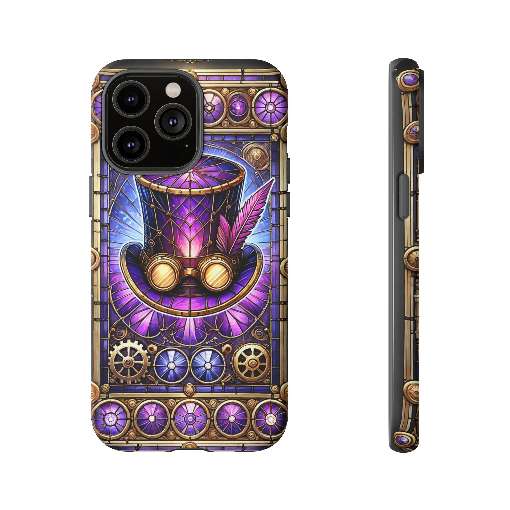 Stained Glass Steampunk iPhone Case – 3D Full-Wrap Protective Phone Cover With TPU Liner