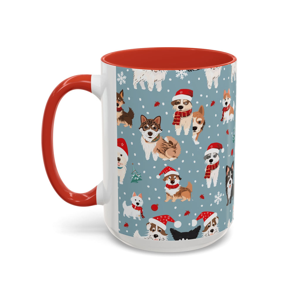 Corgi Holiday Coffee Mug – Cute Santa Dog Pattern Accent Mug (11/15oz)