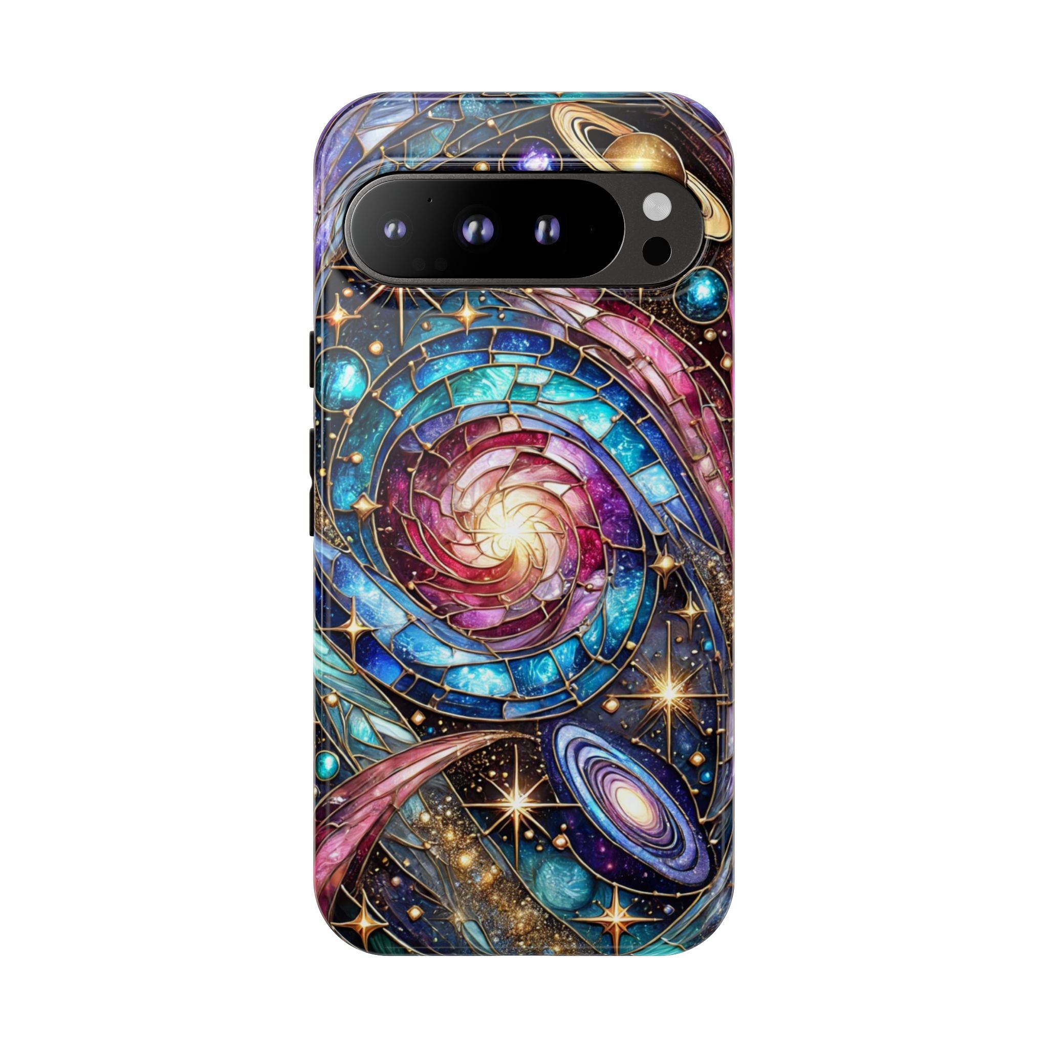 Stained Glass Celestial Android Phone Case – 3D Galaxy Full-Wrap Protective Cover with TPU Liner