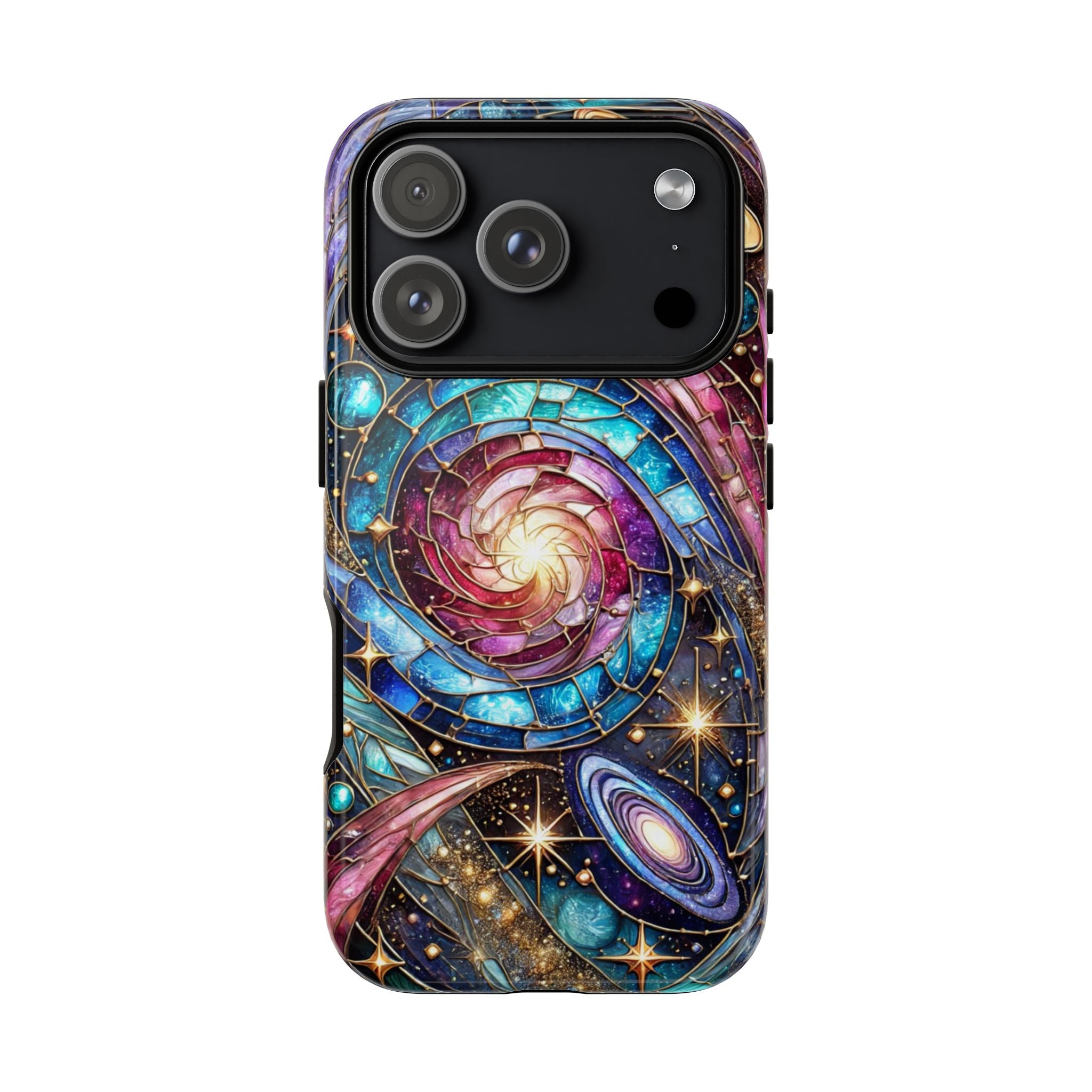 Stained Glass Celestial iPhone Case – Galaxy 3D Full-Wrap Protective Phone Cover
