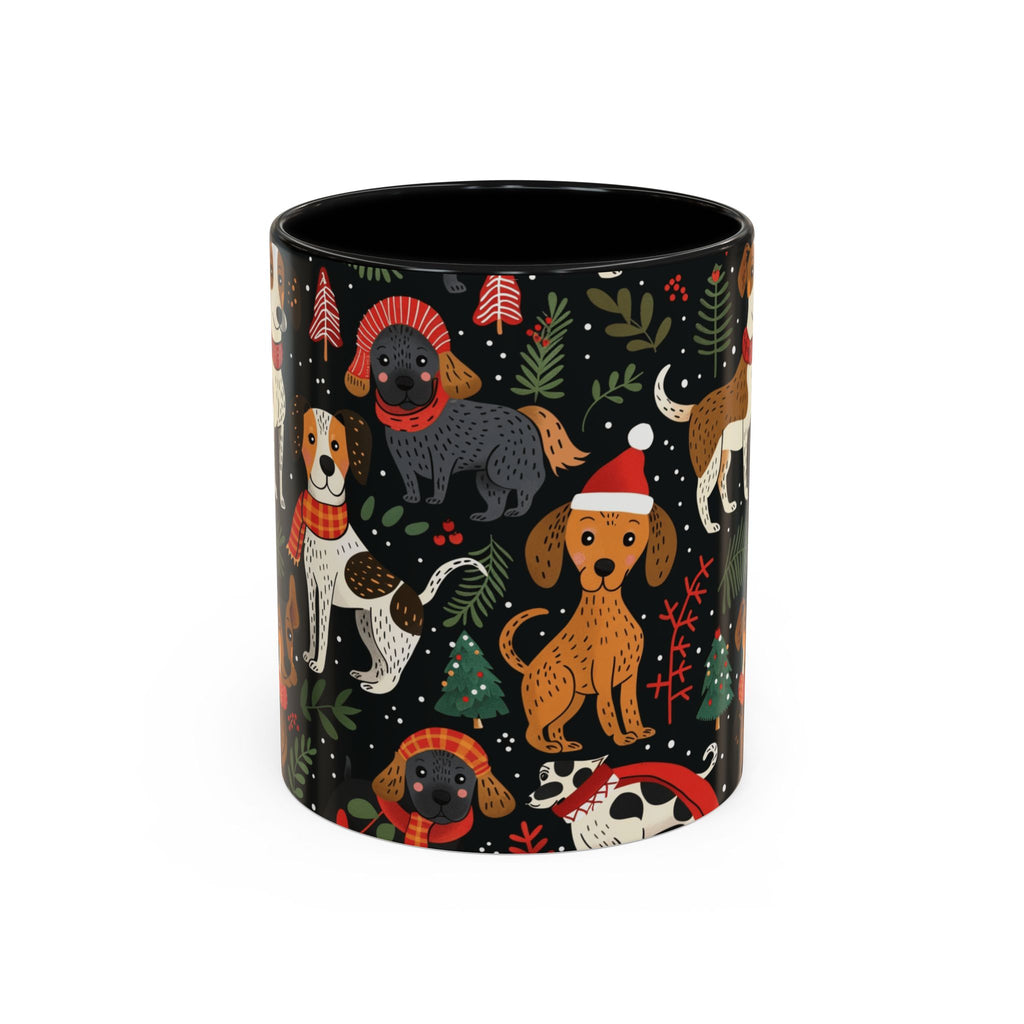 Holiday Dogs Coffee Mug — Festive Dachshund & Beagle Pattern (11/15oz)