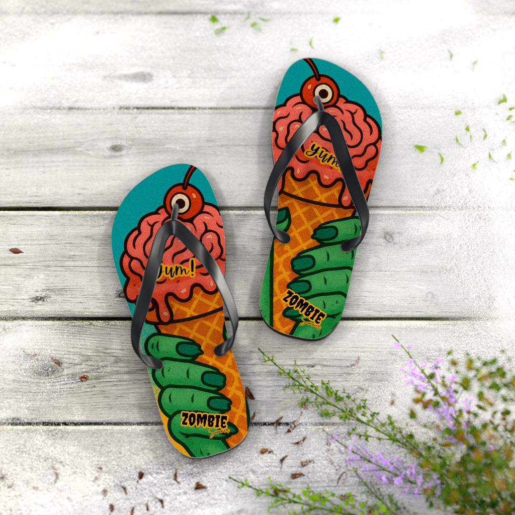 Zombie Ice Cream Flip Flops - Fun Summerween Footwear