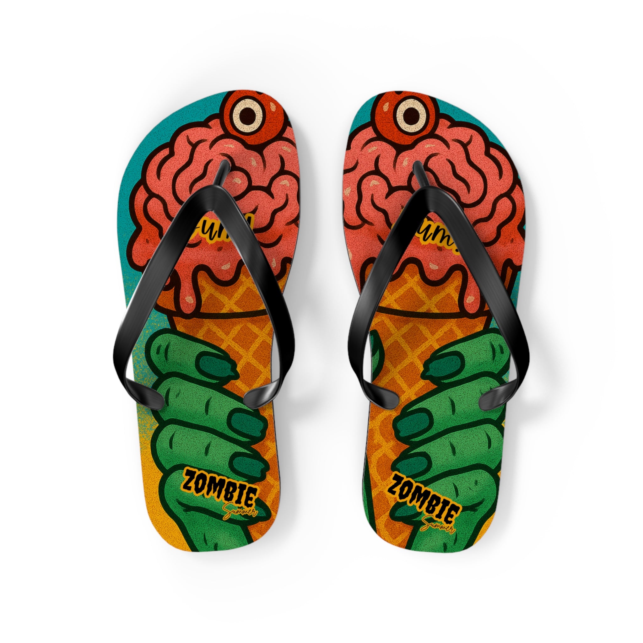 Zombie Ice Cream Flip Flops - Fun Summerween Footwear