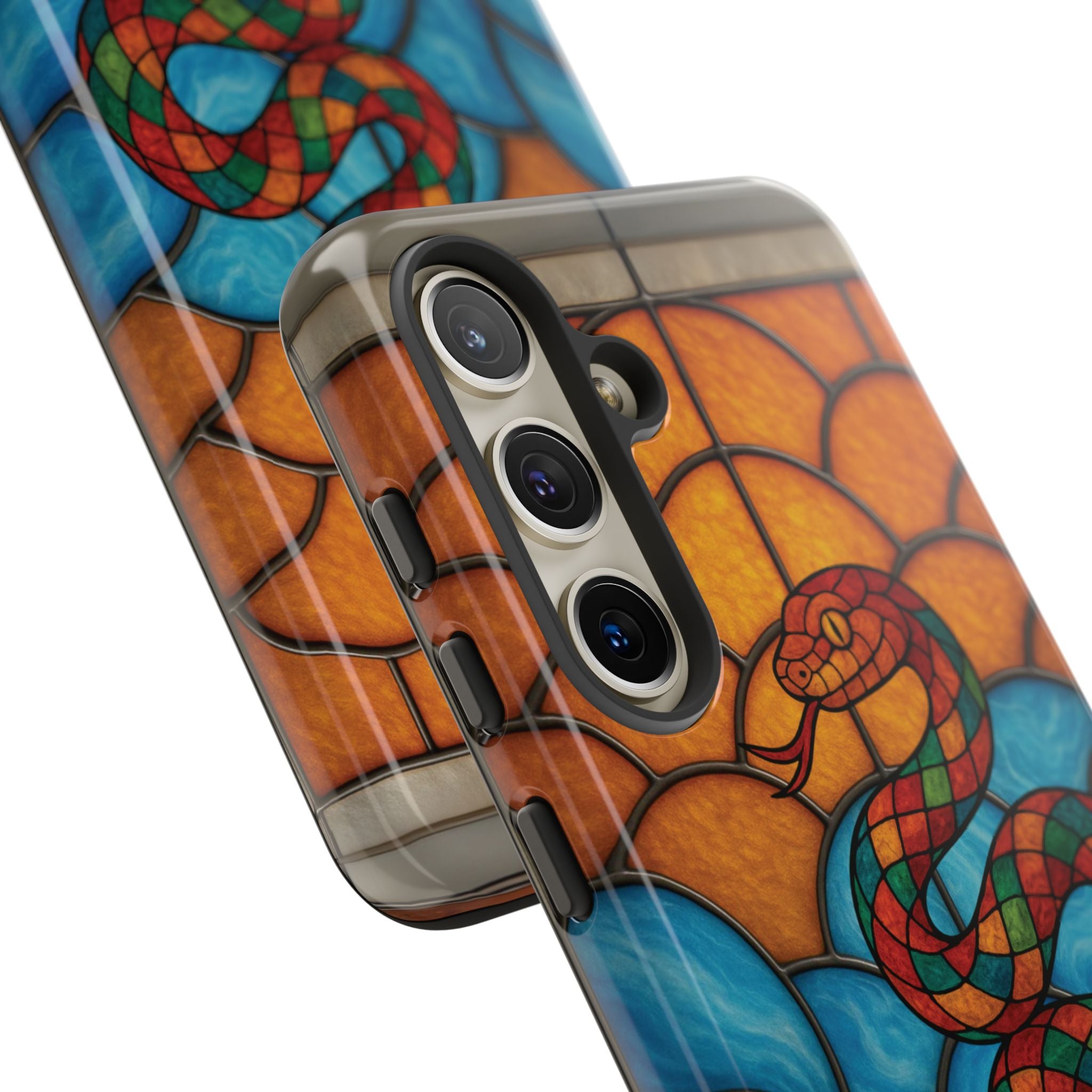 Snakes Are Beautiful Stained Glass Phone Case, Colorful Reptile Design Phone Cover, Nature Lovers Reptile Phone Case, Danger Noodle Case