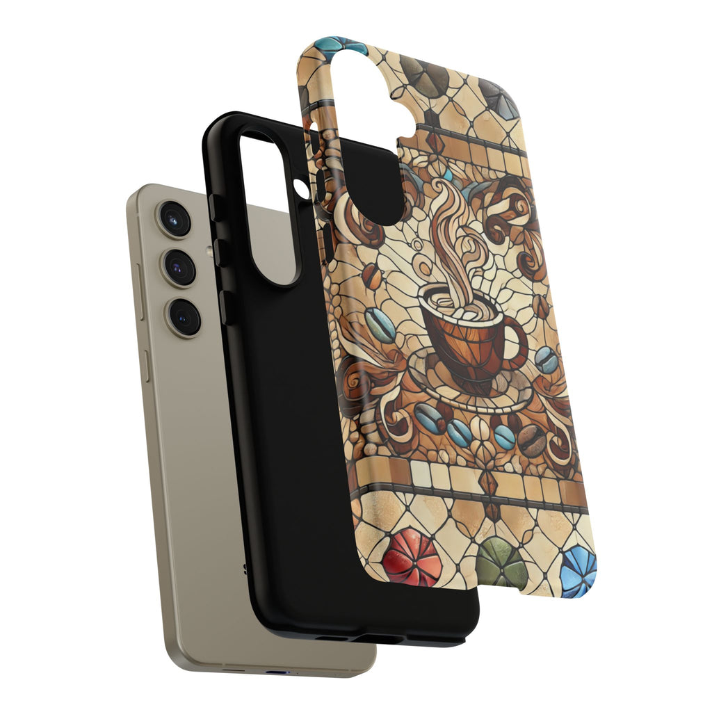 Stained Glass Coffee Android Phone Case – Shockproof TPU, 3D Wrap