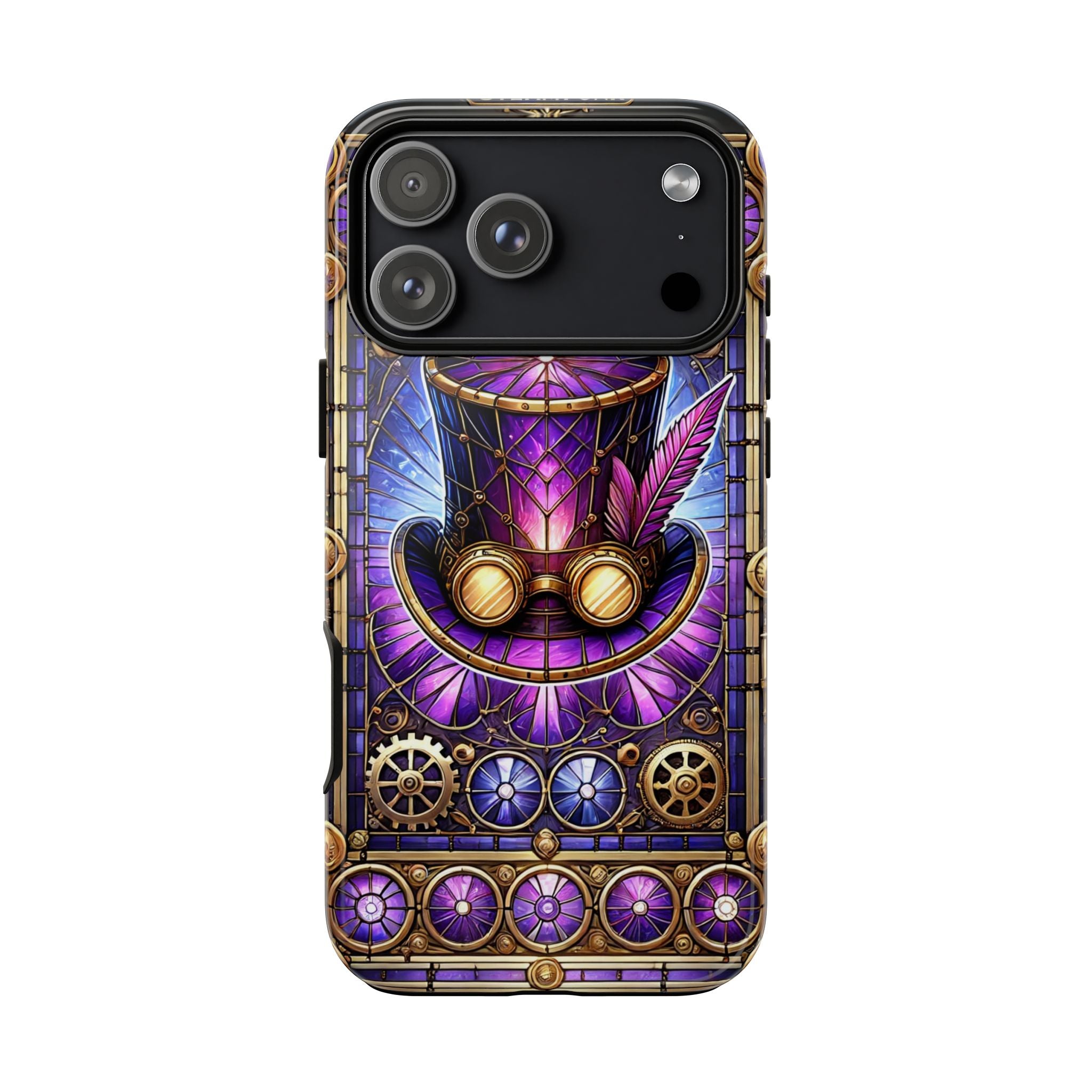 Stained Glass Steampunk iPhone Case – 3D Full-Wrap Protective Phone Cover With TPU Liner