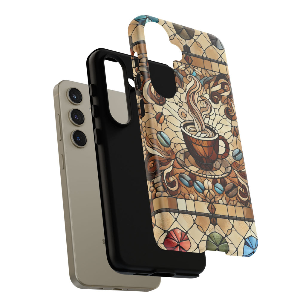 Stained Glass Coffee Android Phone Case – Shockproof TPU, 3D Wrap