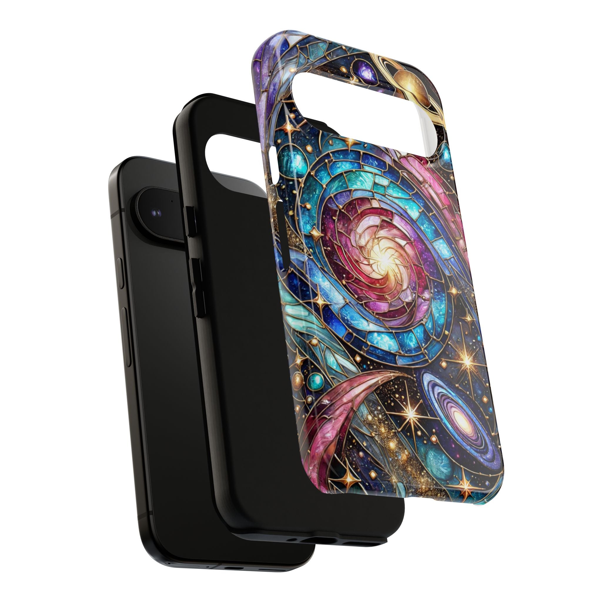 Stained Glass Celestial Android Phone Case – 3D Galaxy Full-Wrap Protective Cover with TPU Liner