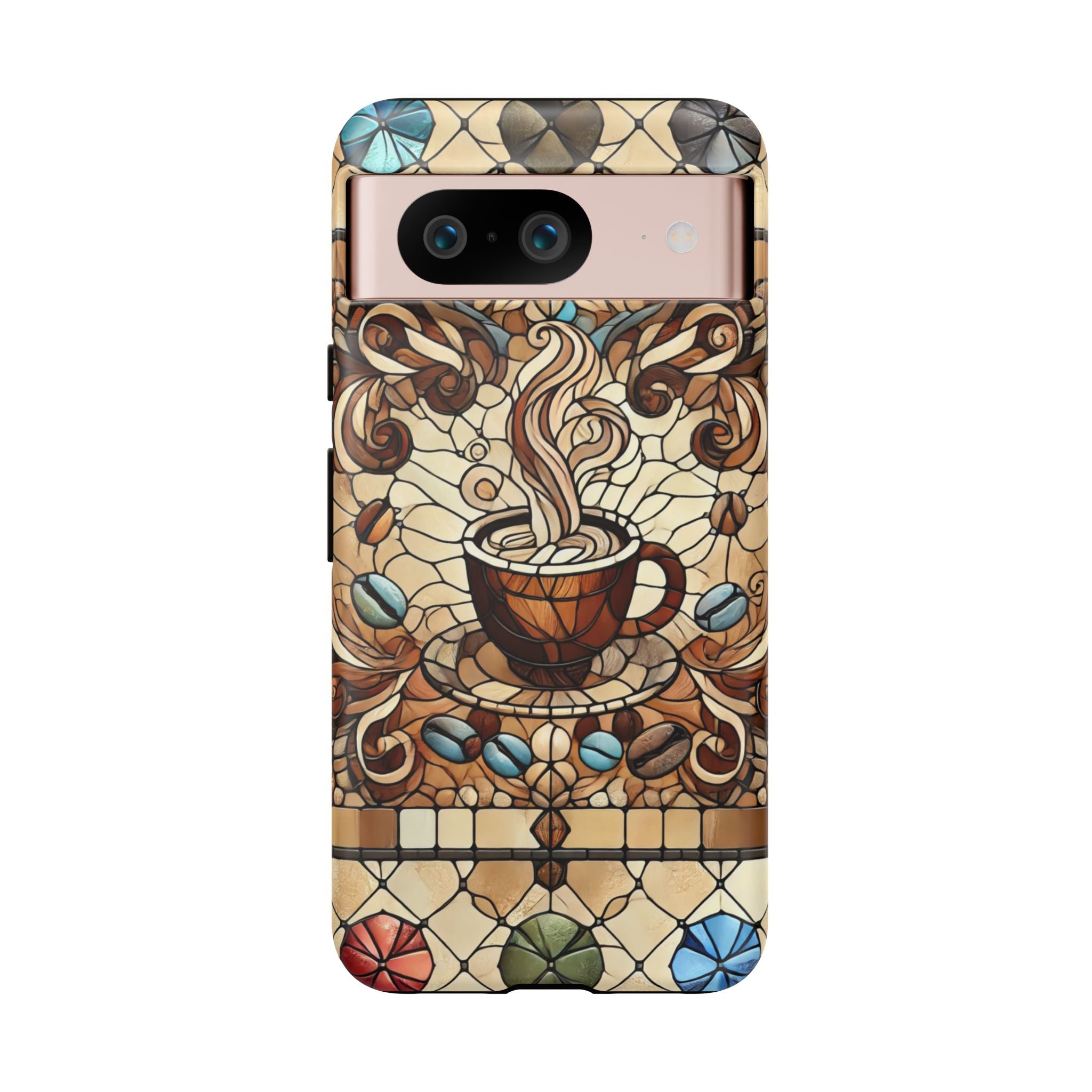 Stained Glass Coffee Android Phone Case – Shockproof TPU, 3D Wrap
