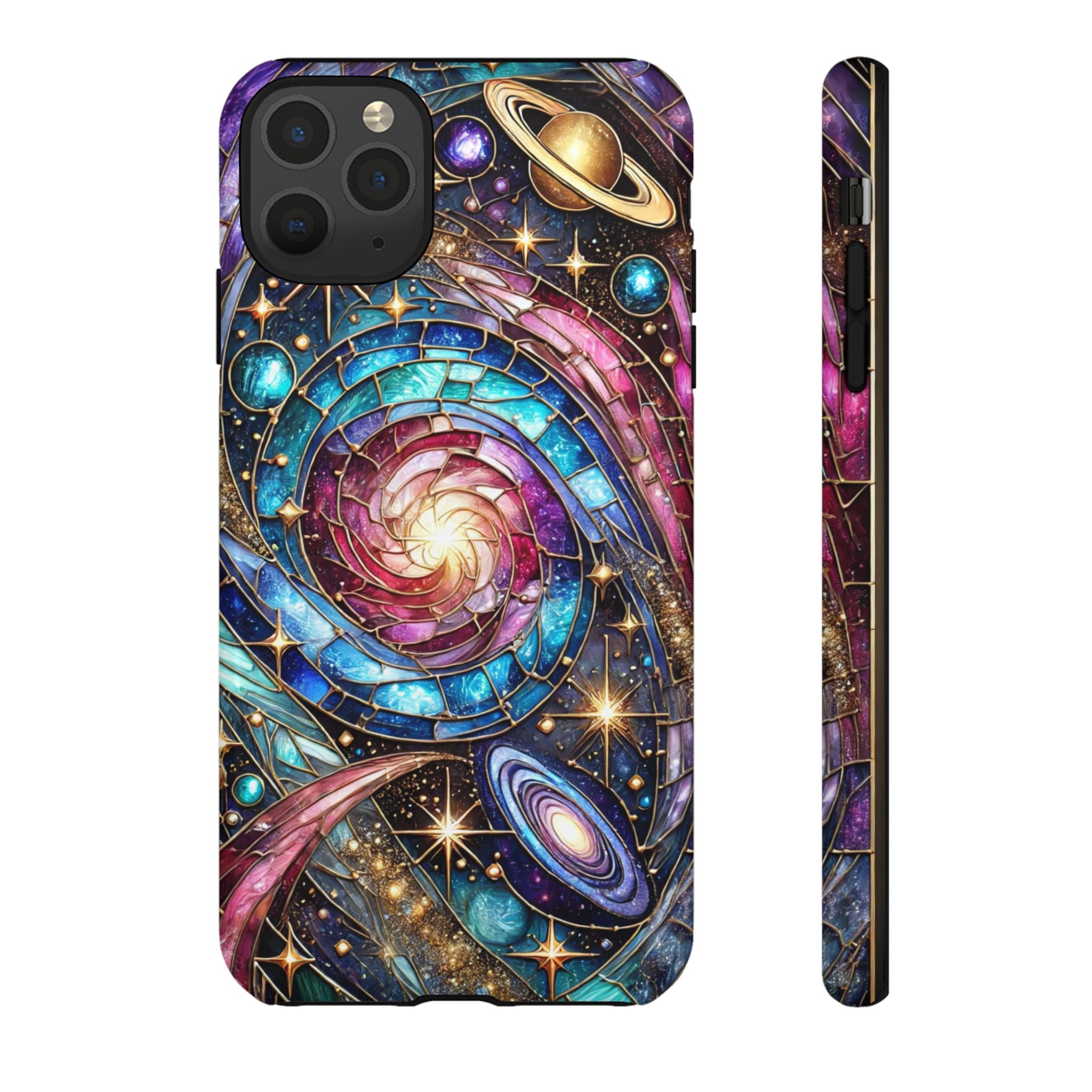 Stained Glass Celestial iPhone Case – Galaxy 3D Full-Wrap Protective Phone Cover
