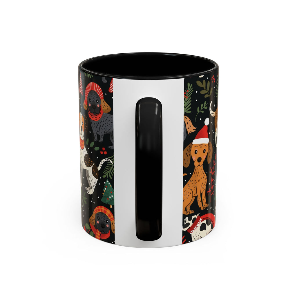 Holiday Dogs Coffee Mug — Festive Dachshund & Beagle Pattern (11/15oz)