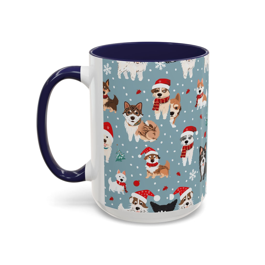 Corgi Holiday Coffee Mug – Cute Santa Dog Pattern Accent Mug (11/15oz)