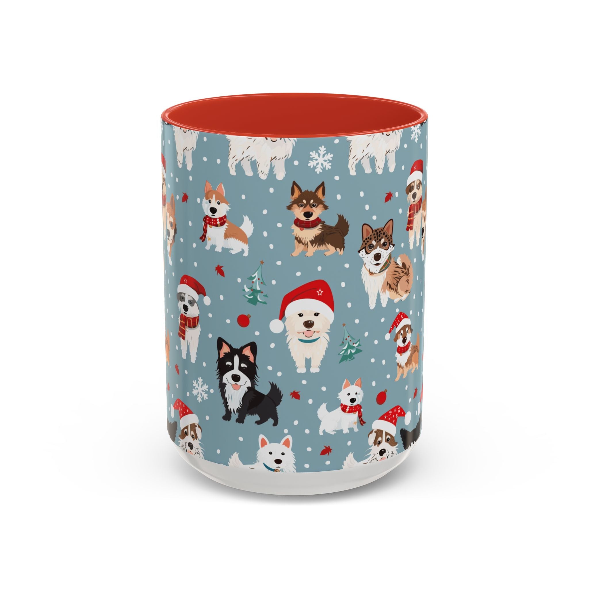 Corgi Holiday Coffee Mug – Cute Santa Dog Pattern Accent Mug (11/15oz)