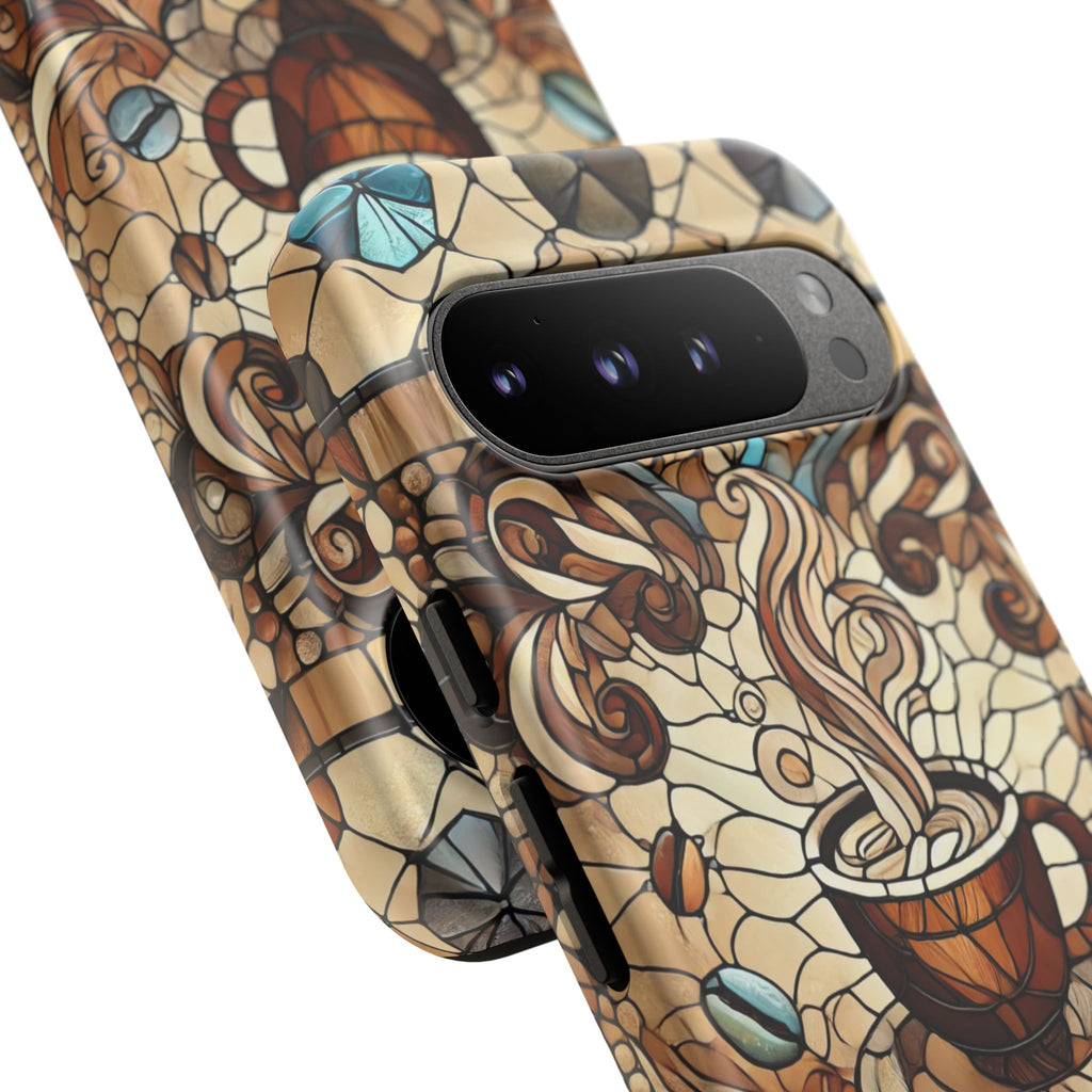 Stained Glass Coffee Android Phone Case – Shockproof TPU, 3D Wrap