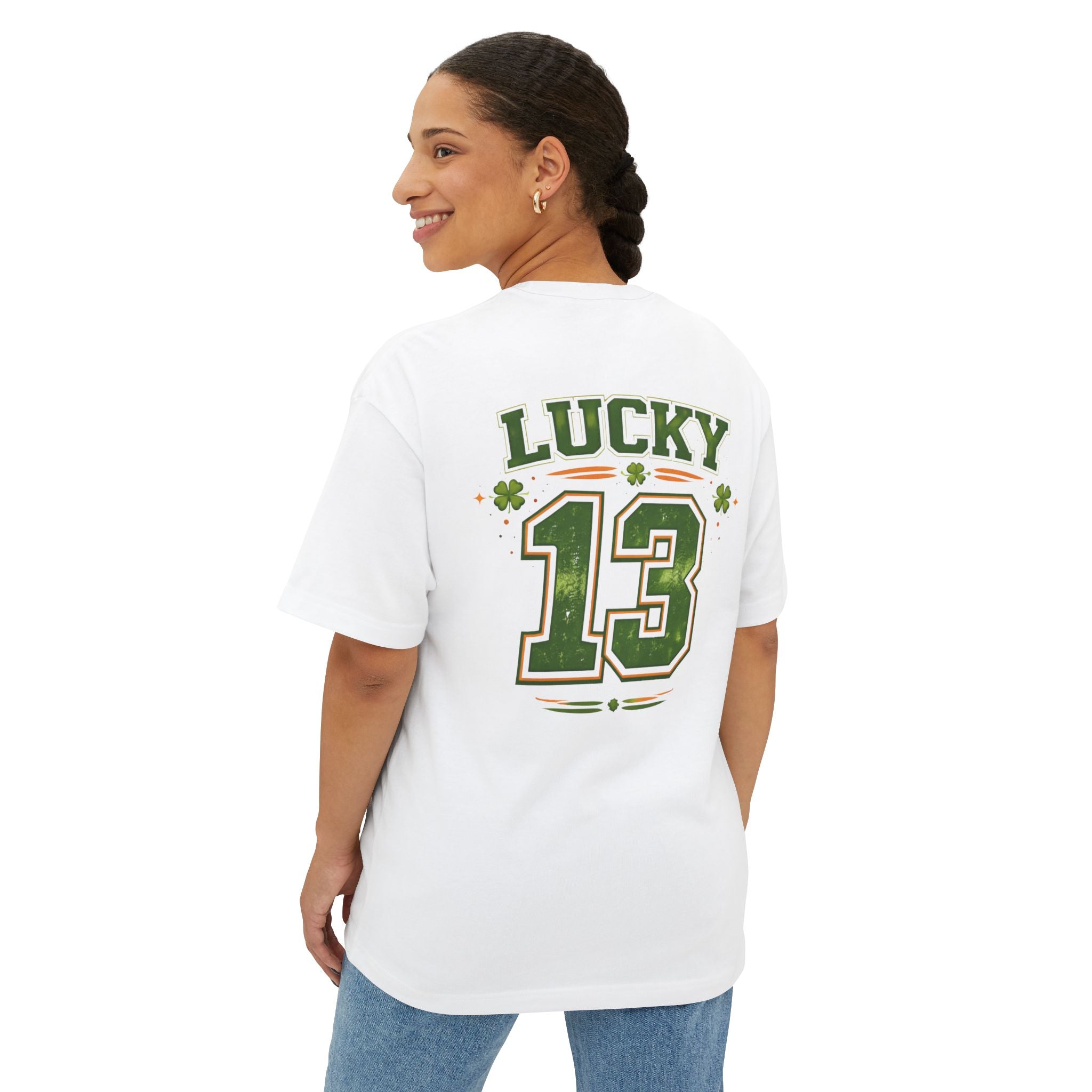 Lucky 13 Oversized Tee — St. Patrick’s Day Lucky Number Shirt