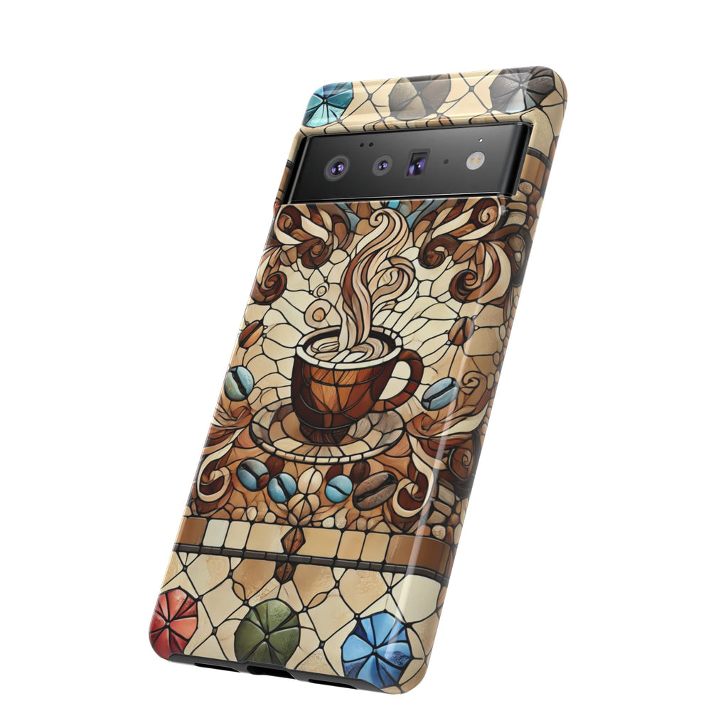 Stained Glass Coffee Android Phone Case – Shockproof TPU, 3D Wrap