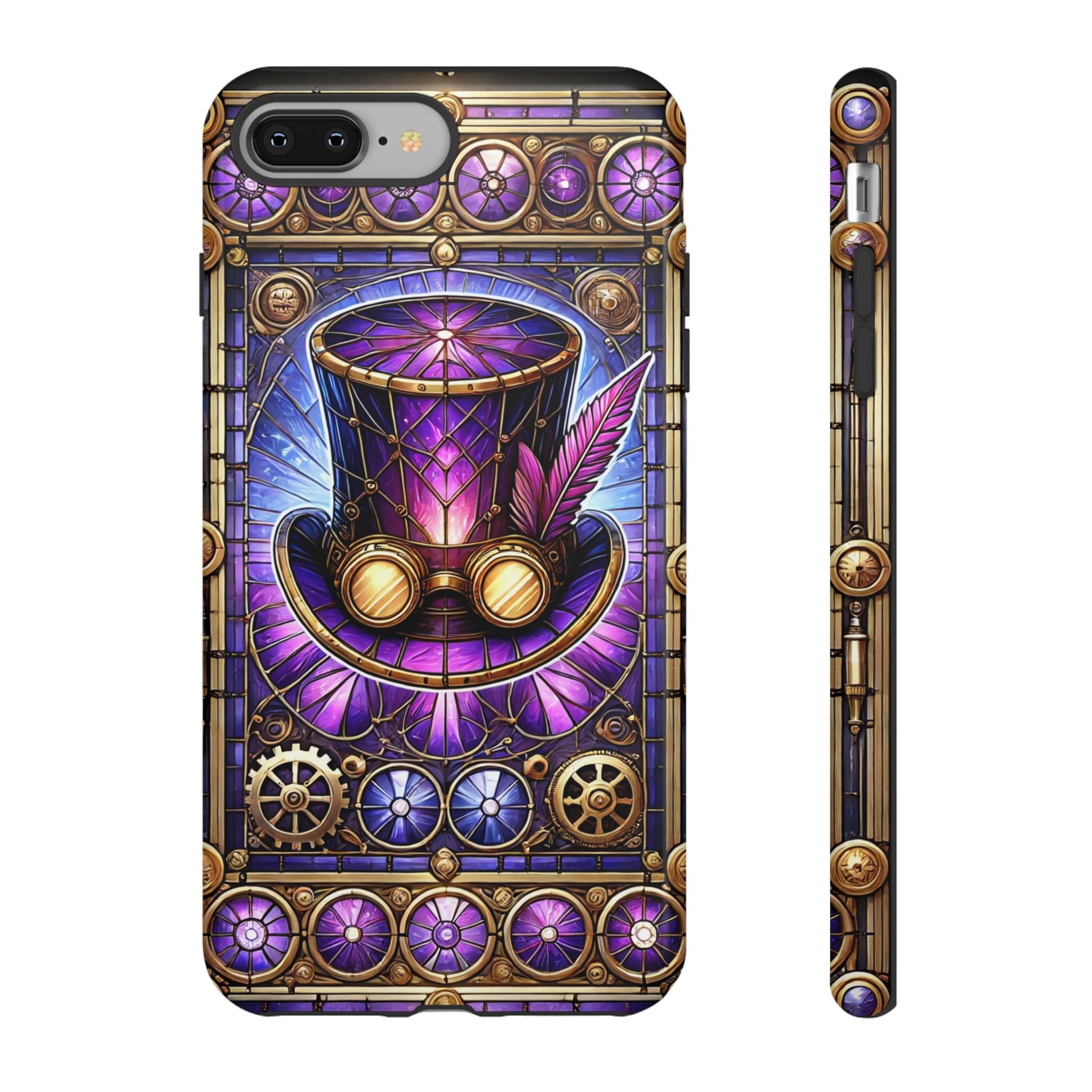 Stained Glass Steampunk iPhone Case – 3D Full-Wrap Protective Phone Cover With TPU Liner