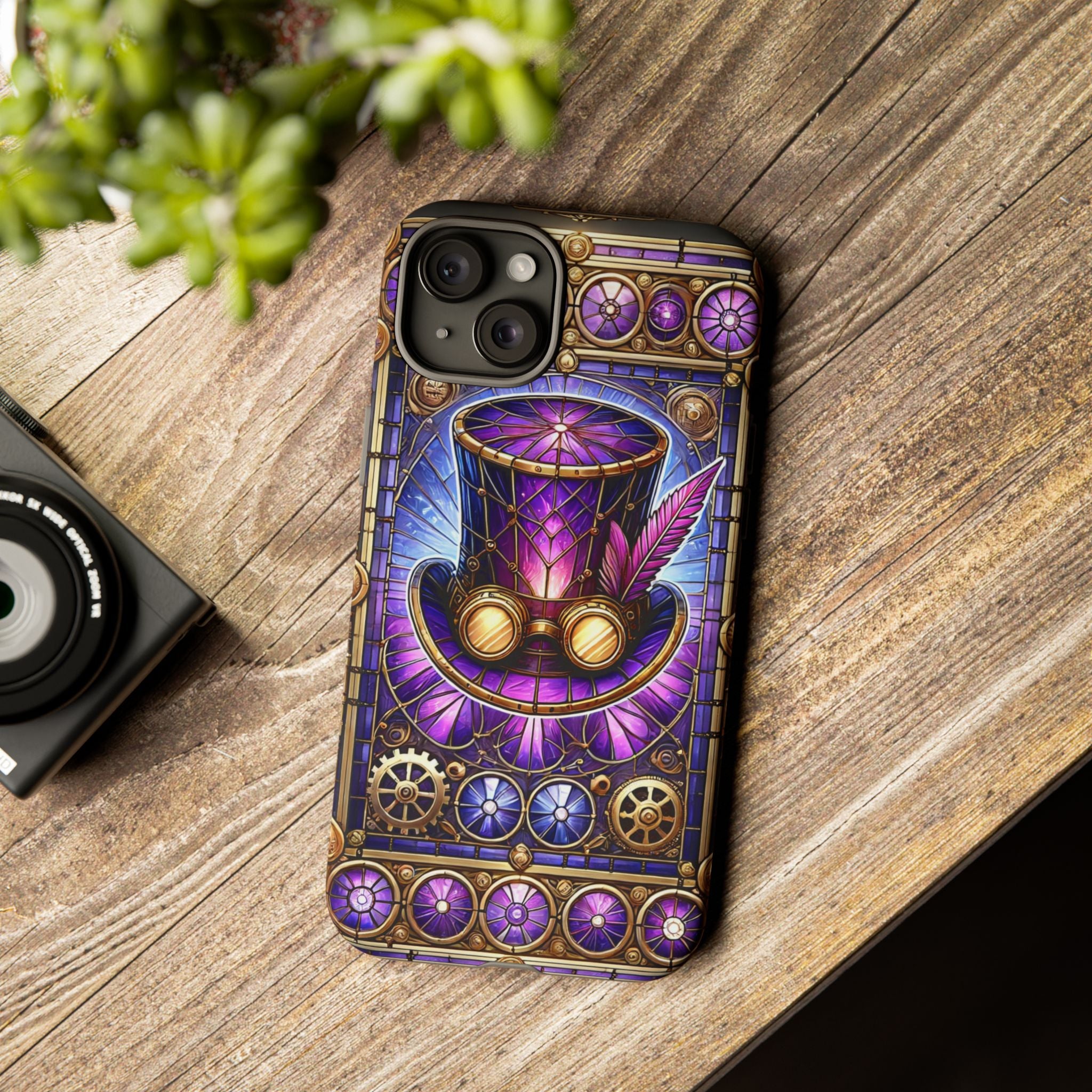 Stained Glass Steampunk iPhone Case – 3D Full-Wrap Protective Phone Cover With TPU Liner