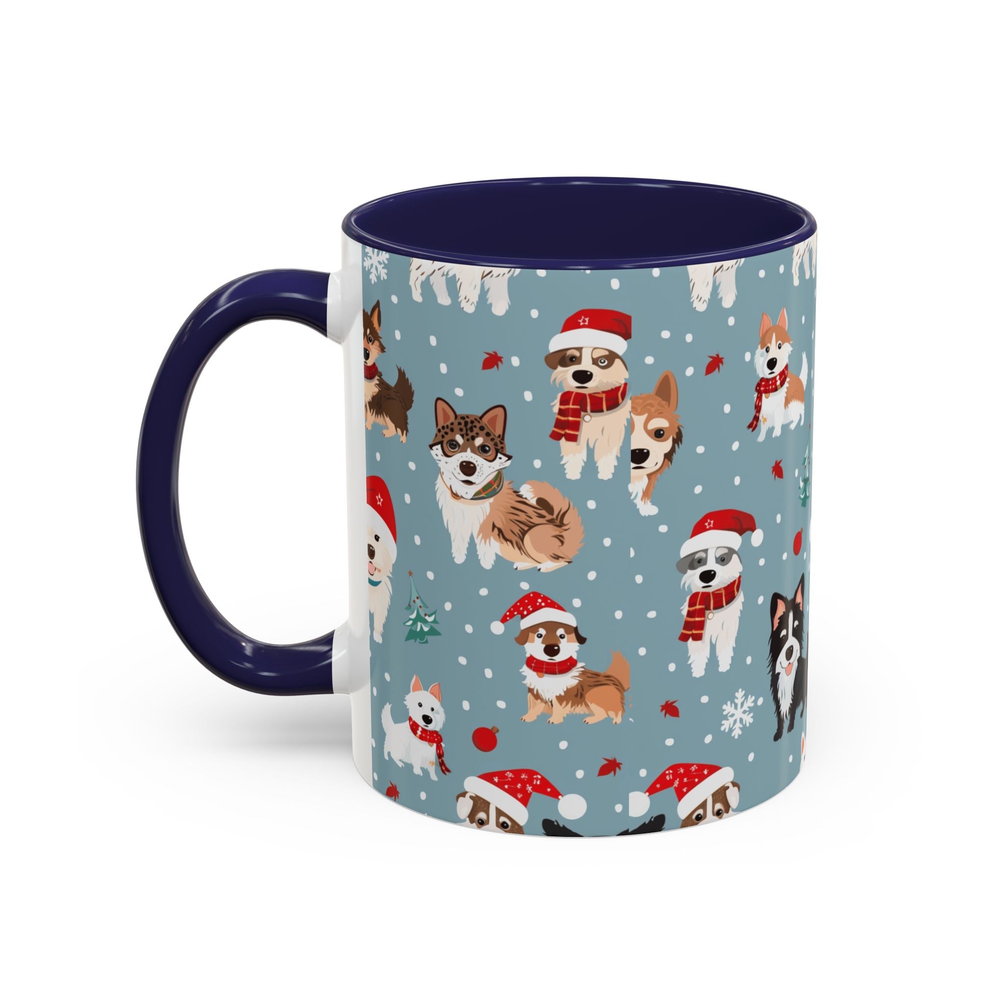 Corgi Holiday Coffee Mug – Cute Santa Dog Pattern Accent Mug (11/15oz)