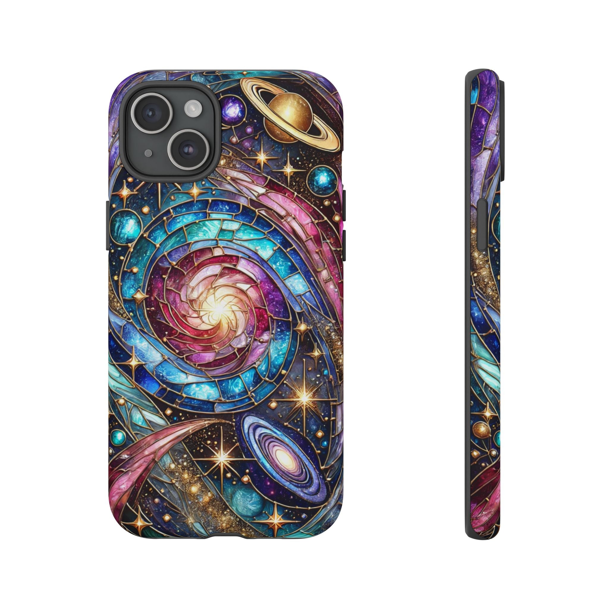 Stained Glass Celestial iPhone Case – Galaxy 3D Full-Wrap Protective Phone Cover