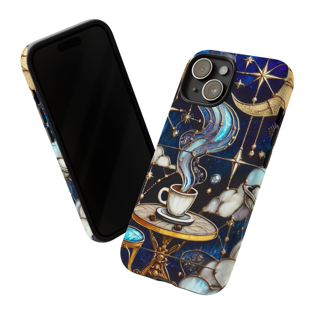Celestial Stained Glass Coffee iPhone Case – Shockproof 3D Wrap