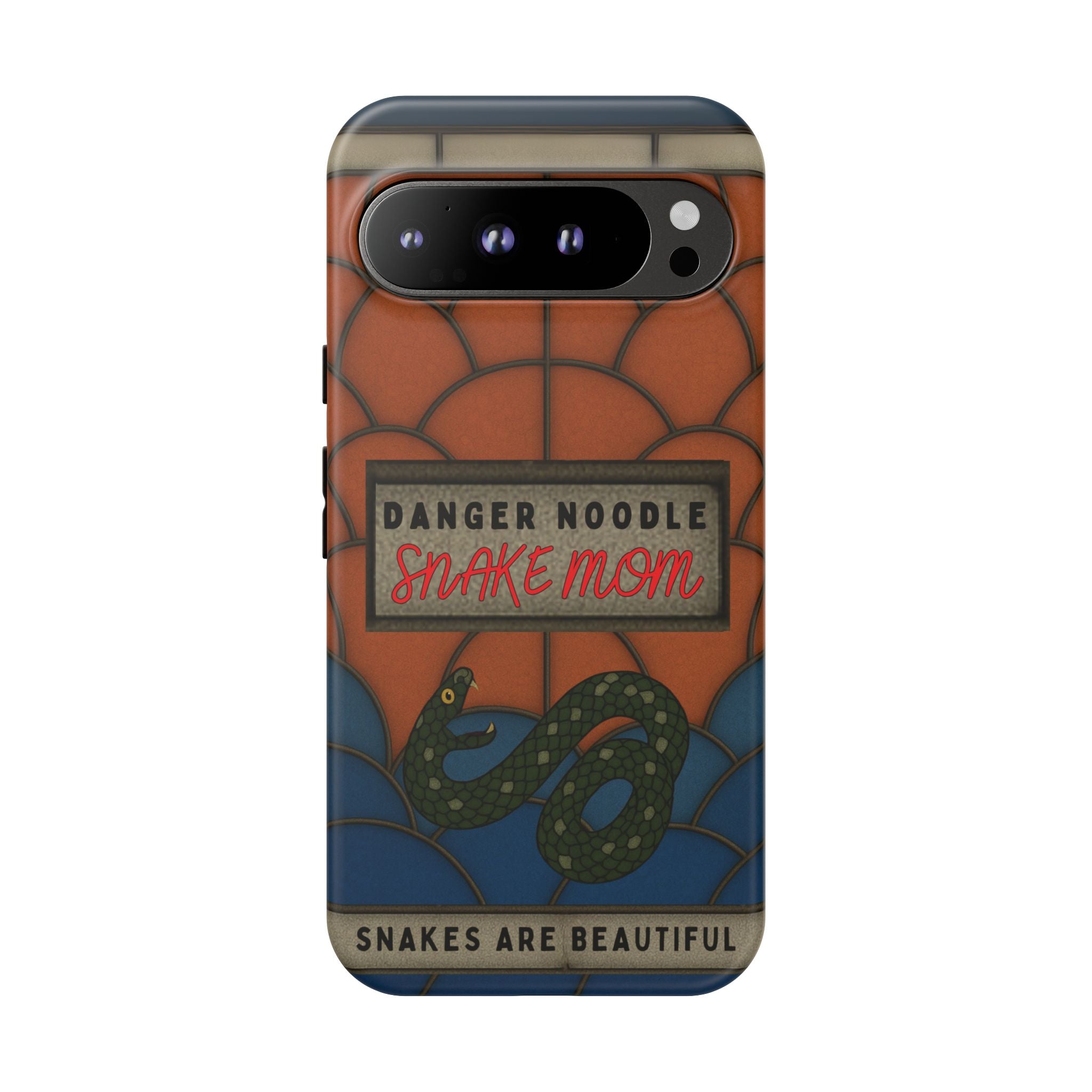 Danger Noodle Snake Mom Phone Case | Snakes Are Beautiful |Stained Glass Snake Art | Funny Snake Lover Gift |  Reptile Mom Phone Cover