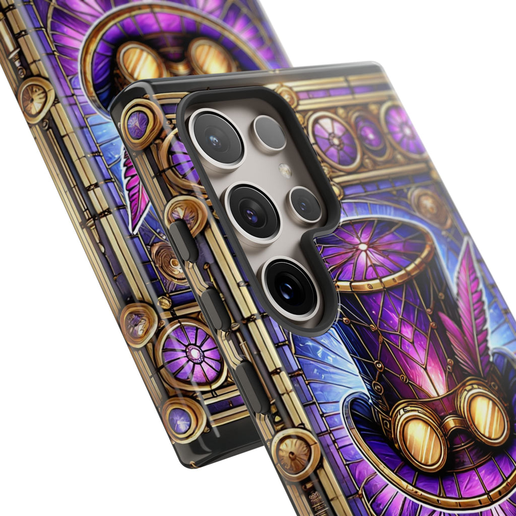 Stained Glass Steampunk Android Phone Case – 3D Full-Wrap Protective Cover with TPU Liner